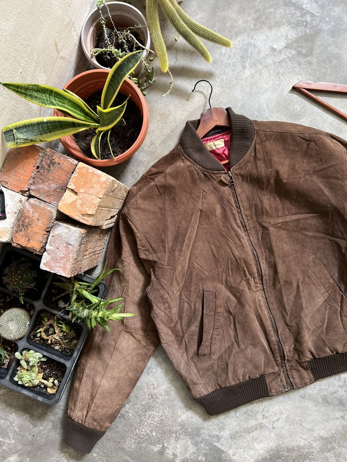 Japanese Brand VTG 🏴‍☠️ Japanese Leather Bomber Jacket Natural Brown Size US L / EU 52-54 / 3 - 3 Thumbnail