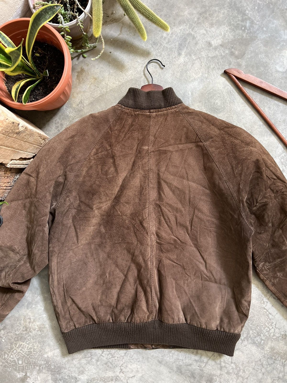 Japanese Brand VTG 🏴‍☠️ Japanese Leather Bomber Jacket Natural Brown Size US L / EU 52-54 / 3 - 7 Thumbnail