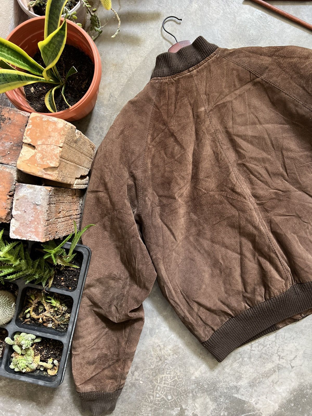 Japanese Brand VTG 🏴‍☠️ Japanese Leather Bomber Jacket Natural Brown Size US L / EU 52-54 / 3 - 8 Thumbnail