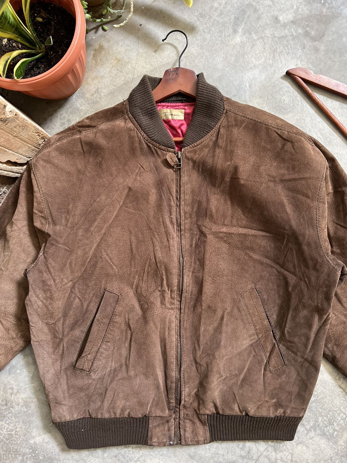 Japanese Brand VTG 🏴‍☠️ Japanese Leather Bomber Jacket Natural Brown Size US L / EU 52-54 / 3 - 2 Thumbnail