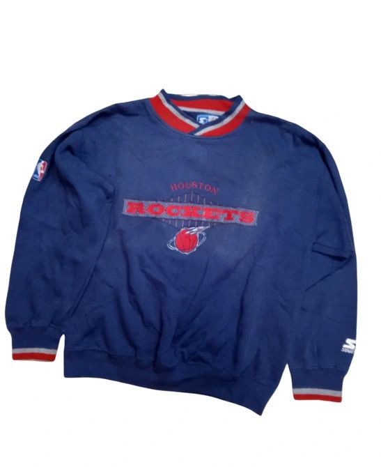 NBA × Vintage Vintage Starter Houston Rockets Pullover Sweatshirt Size US M / EU 48-50 / 2 - 1 Thumbnail