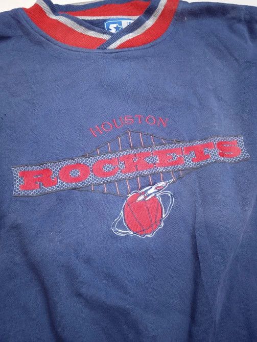 NBA × Vintage Vintage Starter Houston Rockets Pullover Sweatshirt Size US M / EU 48-50 / 2 - 6 Thumbnail