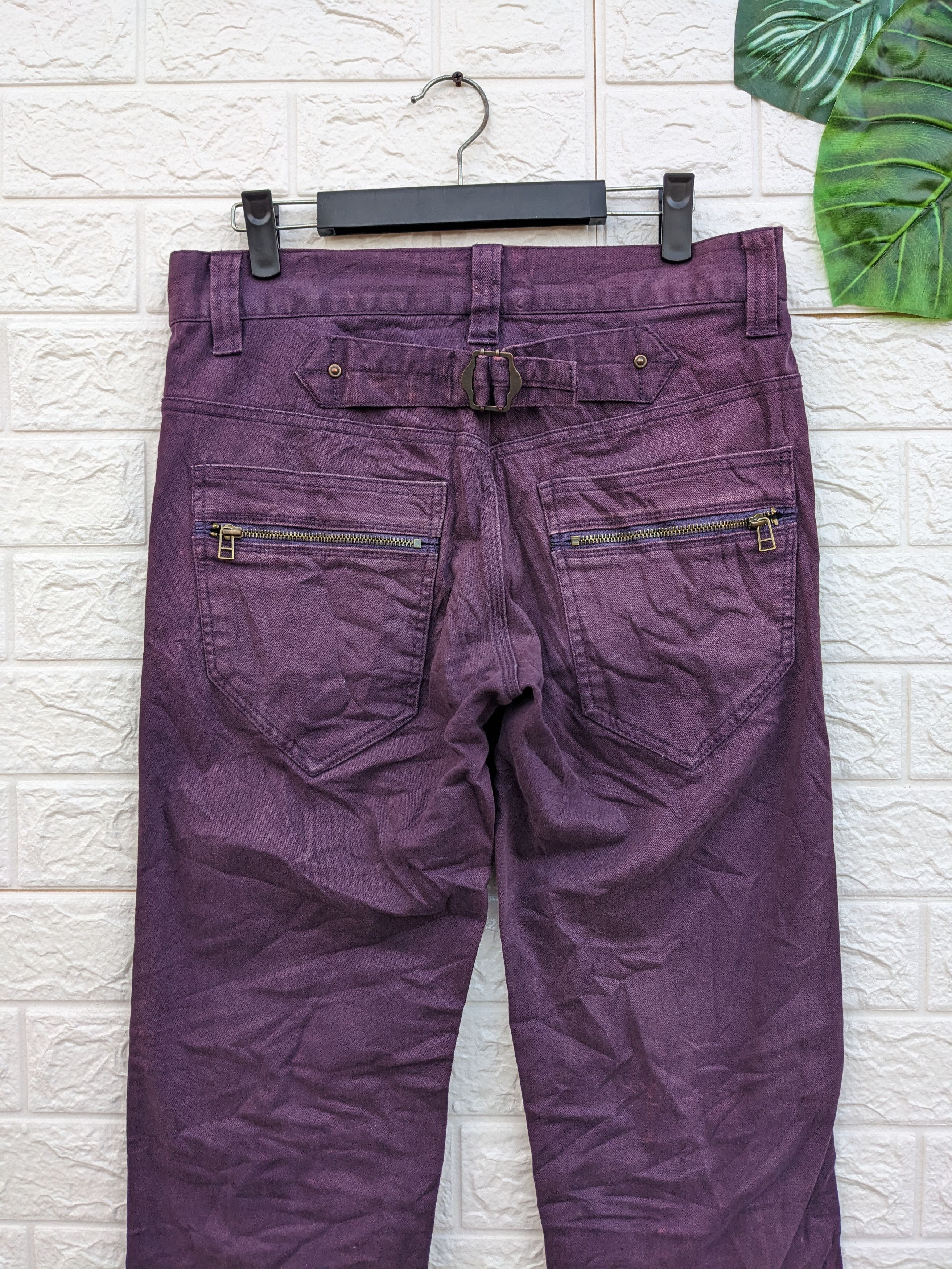 image of Hype Japanesebrands Dominate Buckle Back Trousers in Purple, Men's (Size 30)