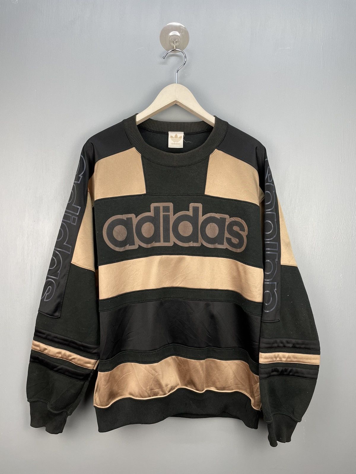 Adidas Vintage 80s Adidas big logo sweatshirt Size US L / EU 52-54 / 3 - 1 Thumbnail