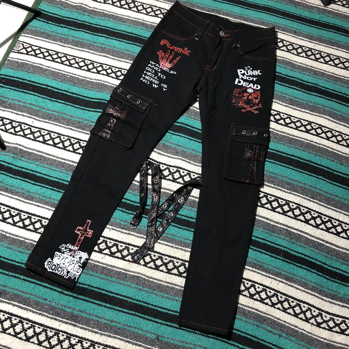Japanese Brand Unknown Japanese Brand Cargo Punk Bondage Pants Size US 30 / EU 46 - 2 Thumbnail