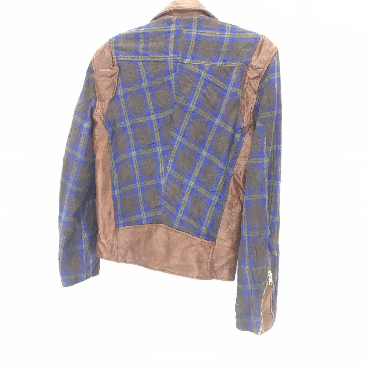 Seditionaries Vintage Oscar Piel Tartan Leather double collar punk jacket Size US M / EU 48-50 / 2 - 4 Thumbnail