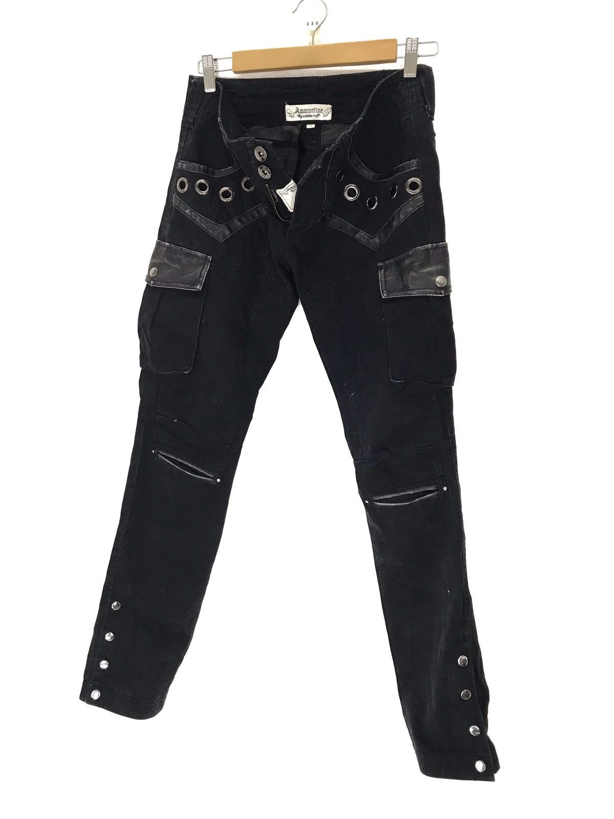 A&G Rock × Seditionaries Amarentine gothic metal punk leather lining skinny pant Size US 31 - 1 Thumbnail