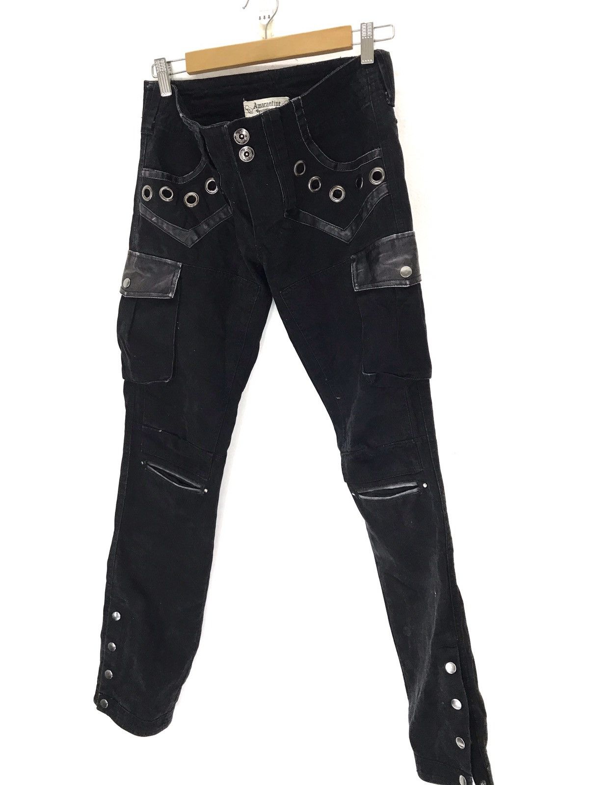 A&G Rock × Seditionaries Amarentine gothic metal punk leather lining skinny pant Size US 31 - 2 Thumbnail