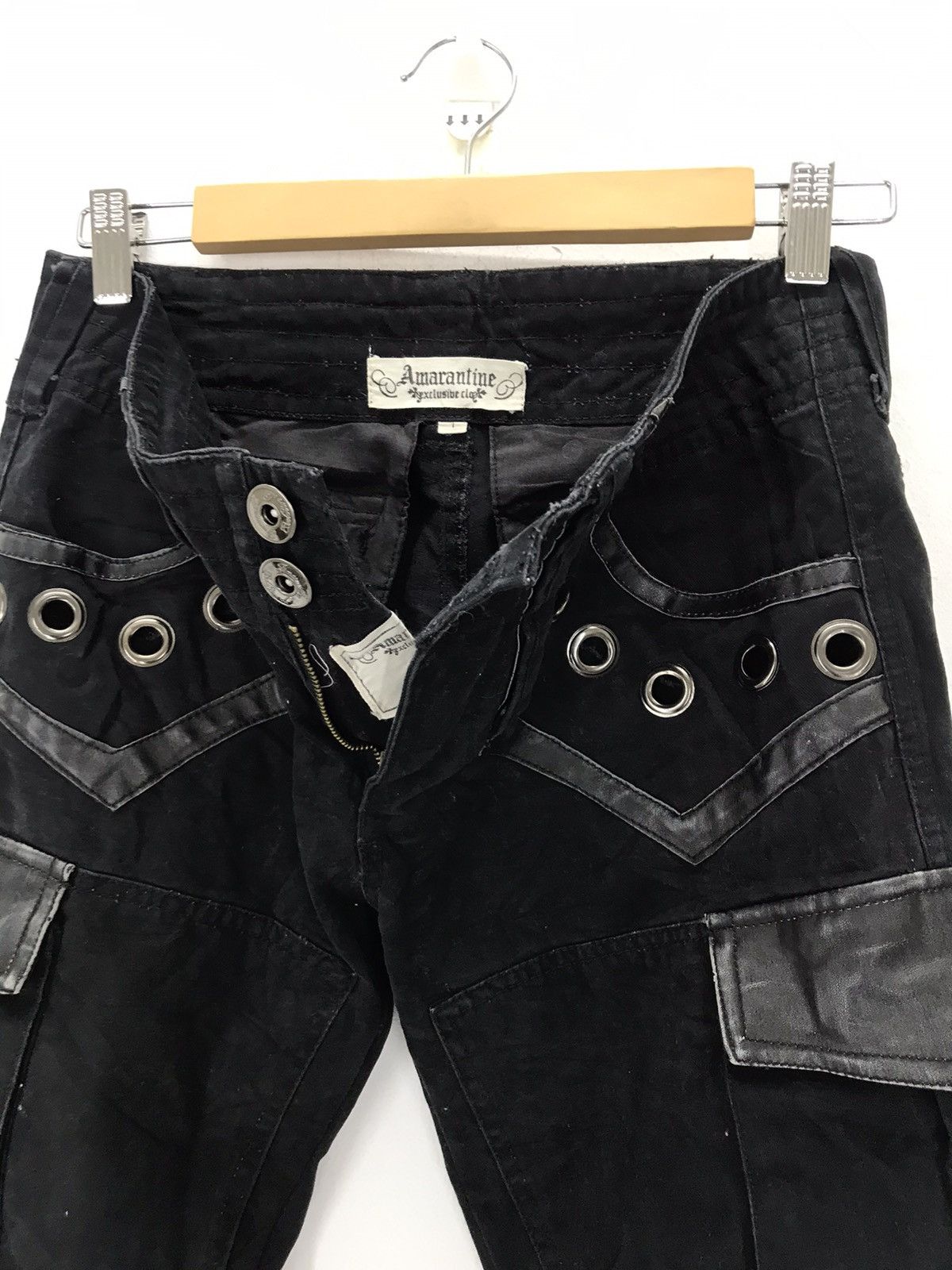 A&G Rock × Seditionaries Amarentine gothic metal punk leather lining skinny pant Size US 31 - 4 Thumbnail