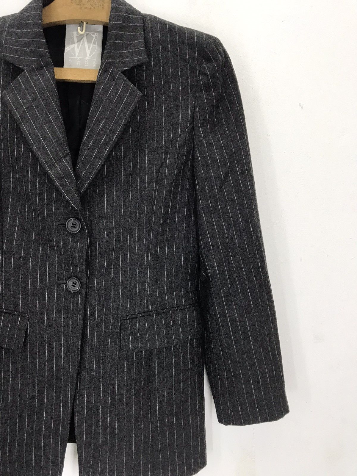 Y's for Men × Yohji Yamamoto Vtg yohji yamamoto work shop stripe blazer suit jacket Size 36R - 2 Thumbnail