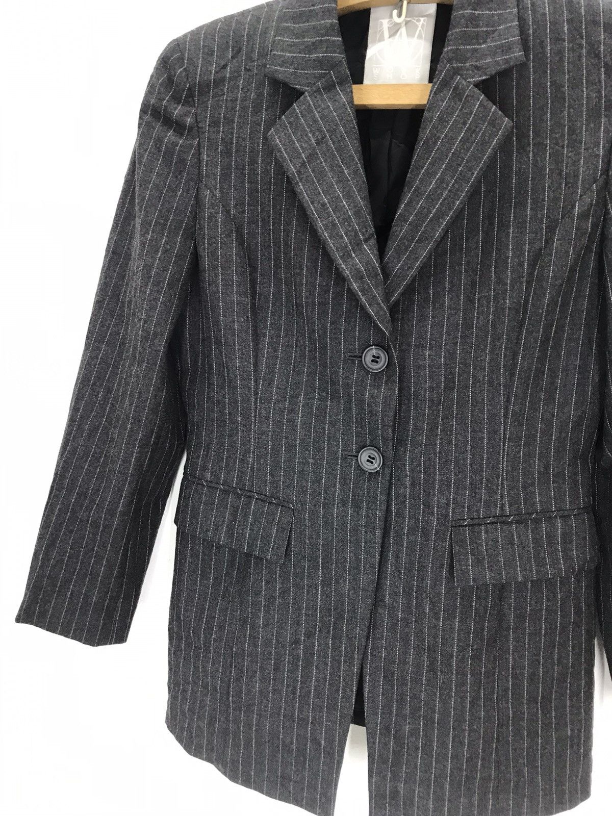Y's for Men × Yohji Yamamoto Vtg yohji yamamoto work shop stripe blazer suit jacket Size 36R - 3 Thumbnail
