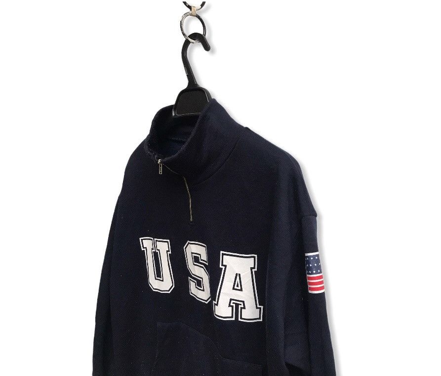 Vintage 🔥Usa Big Logo Zipper Neck Sweatshirts Size US M / EU 48-50 / 2 - 3 Thumbnail