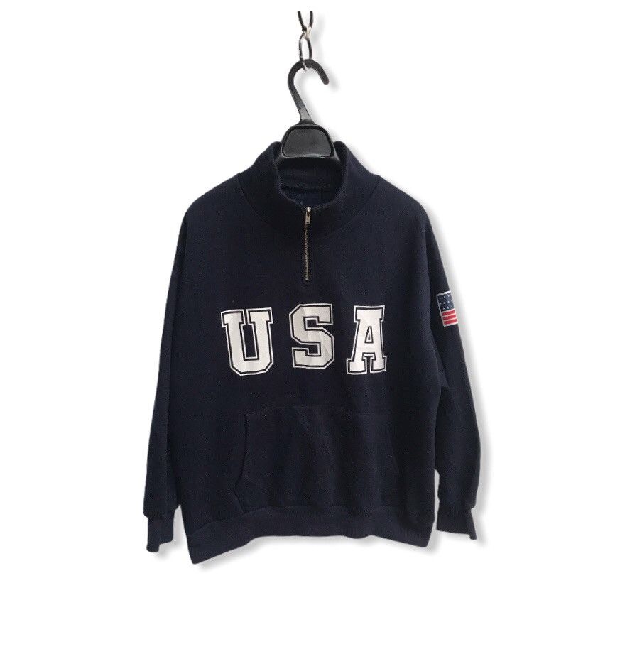 🔥Usa Big Logo Zipper Neck Sweatshirts