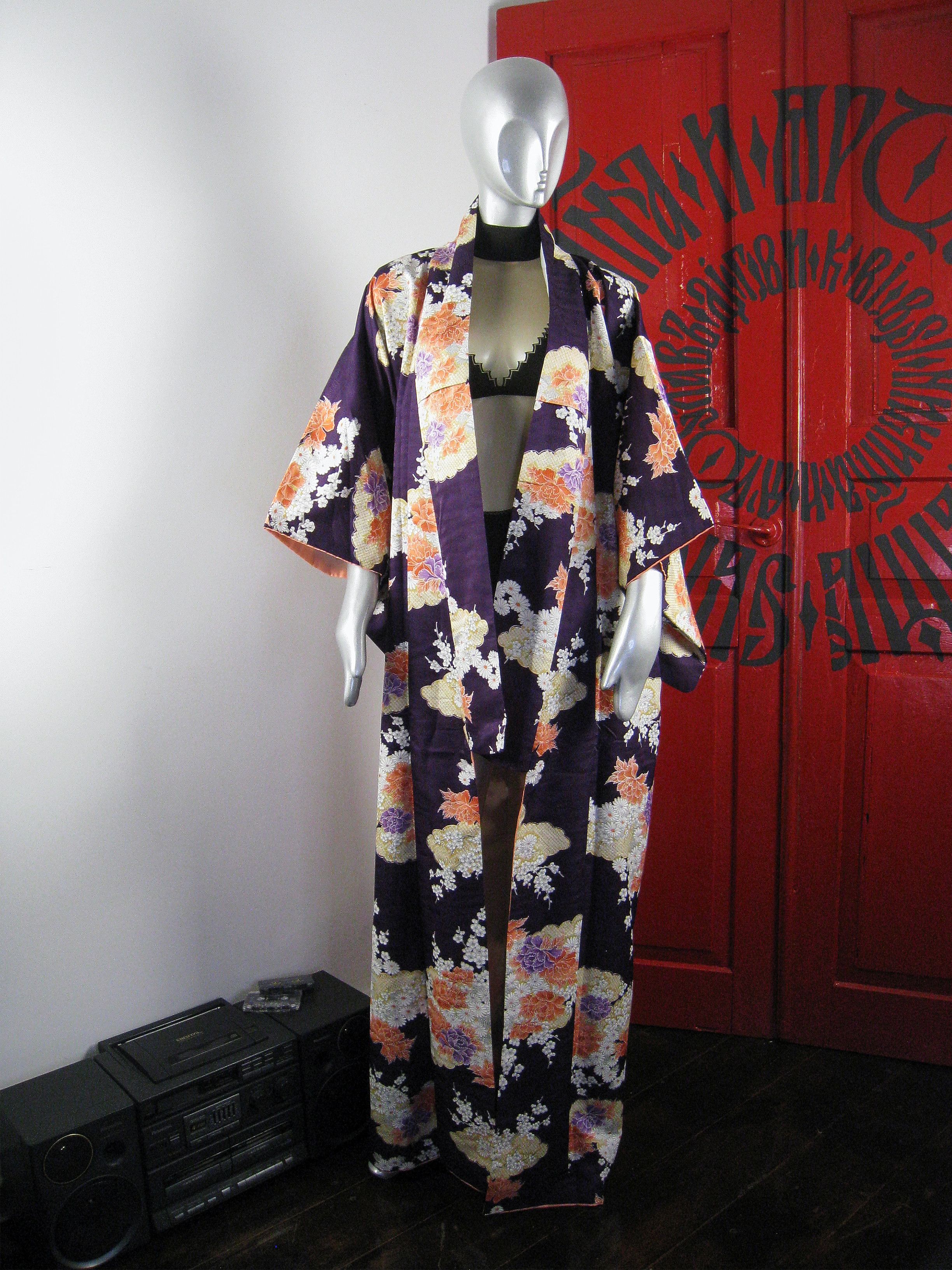 Edition Japan Traditional Japanese Kimono Kurotomesode Vintage Size L / US 10 / IT 46 - 5 Thumbnail