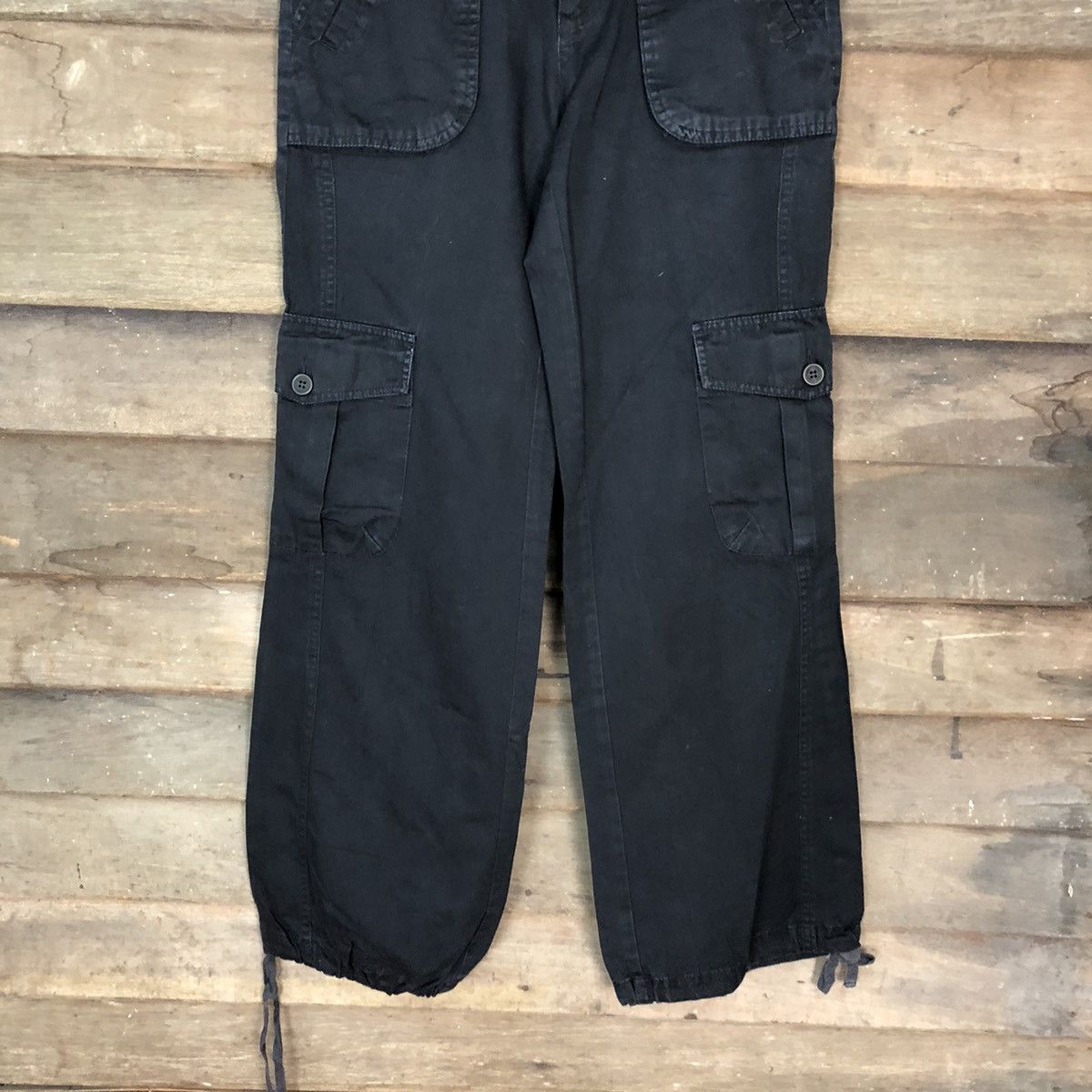Japanese Brand DL Inter Crew Black utility streetwear Cargo Pants #3405 Size US 26 / EU 42 - 3 Thumbnail