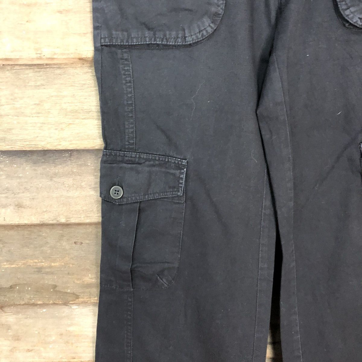 Japanese Brand DL Inter Crew Black utility streetwear Cargo Pants #3405 Size US 26 / EU 42 - 6 Thumbnail