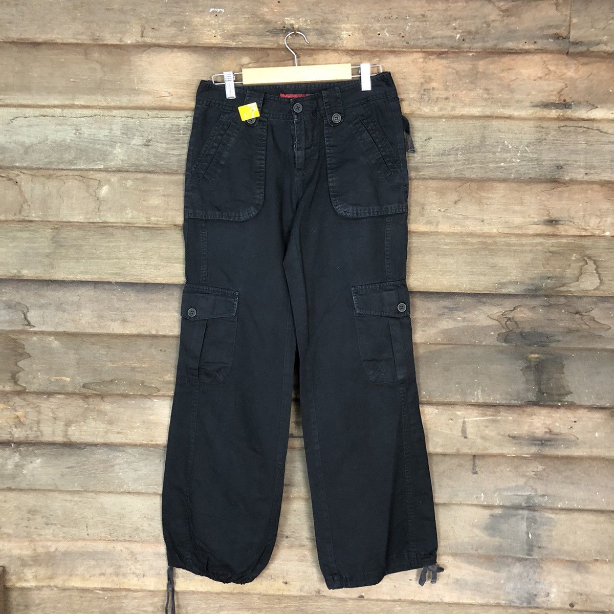 Japanese Brand DL Inter Crew Black utility streetwear Cargo Pants #3405 Size US 26 / EU 42 - 1 Thumbnail