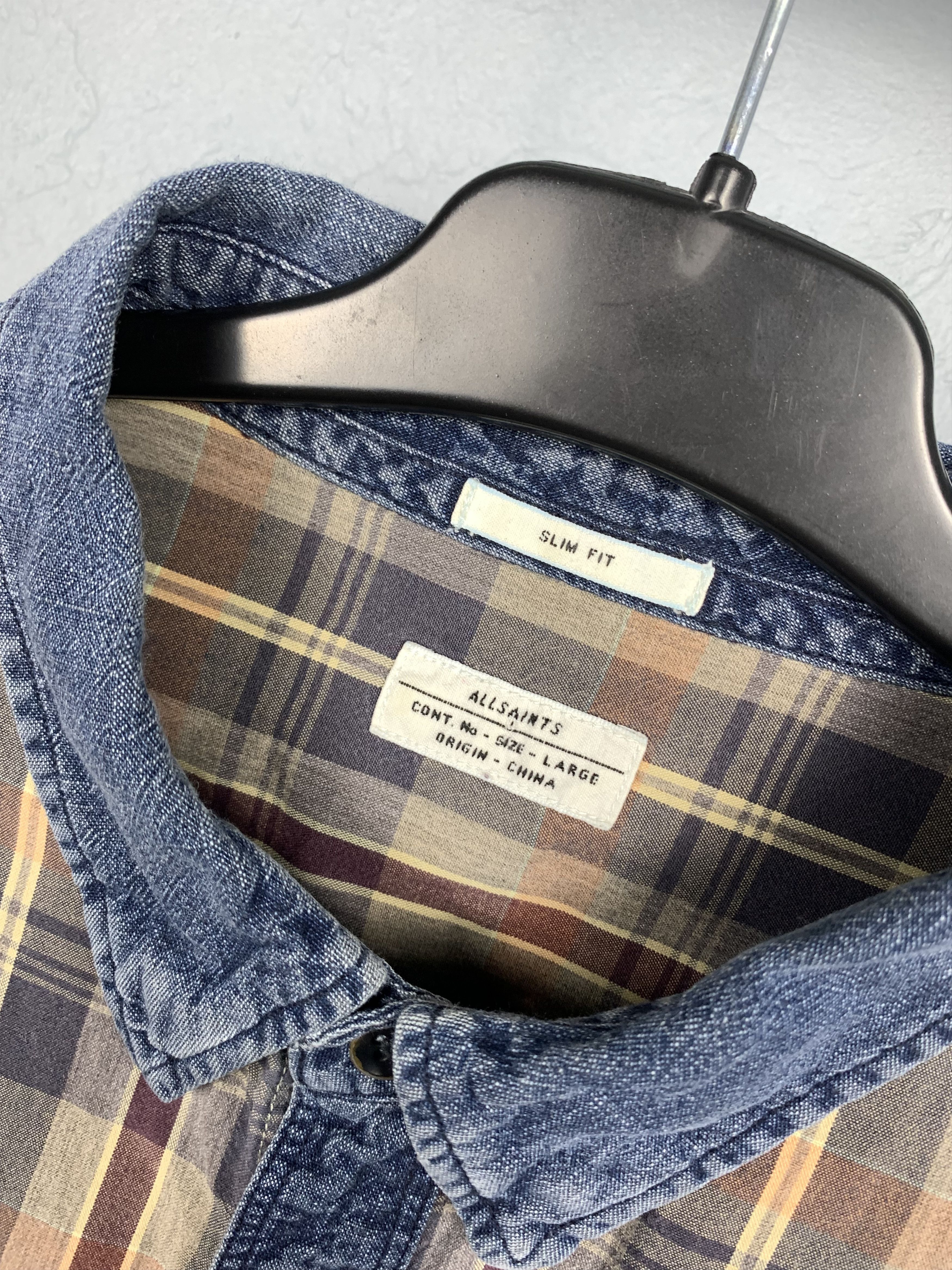 Allsaints × Vintage Allsaints Vintage Mens Hamura Long Sleeve Plaid Shirt Size US L / EU 52-54 / 3 - 3 Thumbnail
