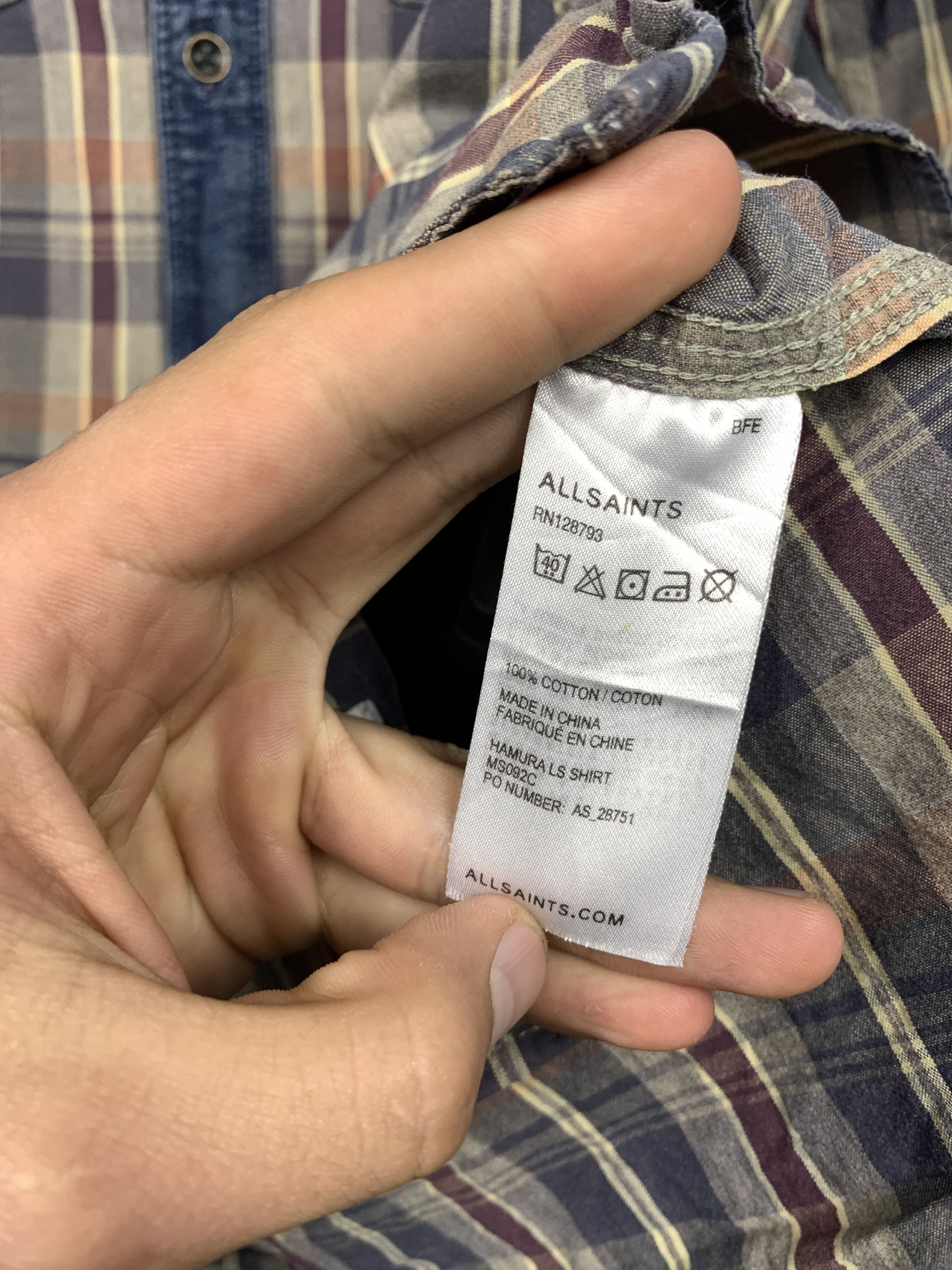 Allsaints × Vintage Allsaints Vintage Mens Hamura Long Sleeve Plaid Shirt Size US L / EU 52-54 / 3 - 5 Thumbnail