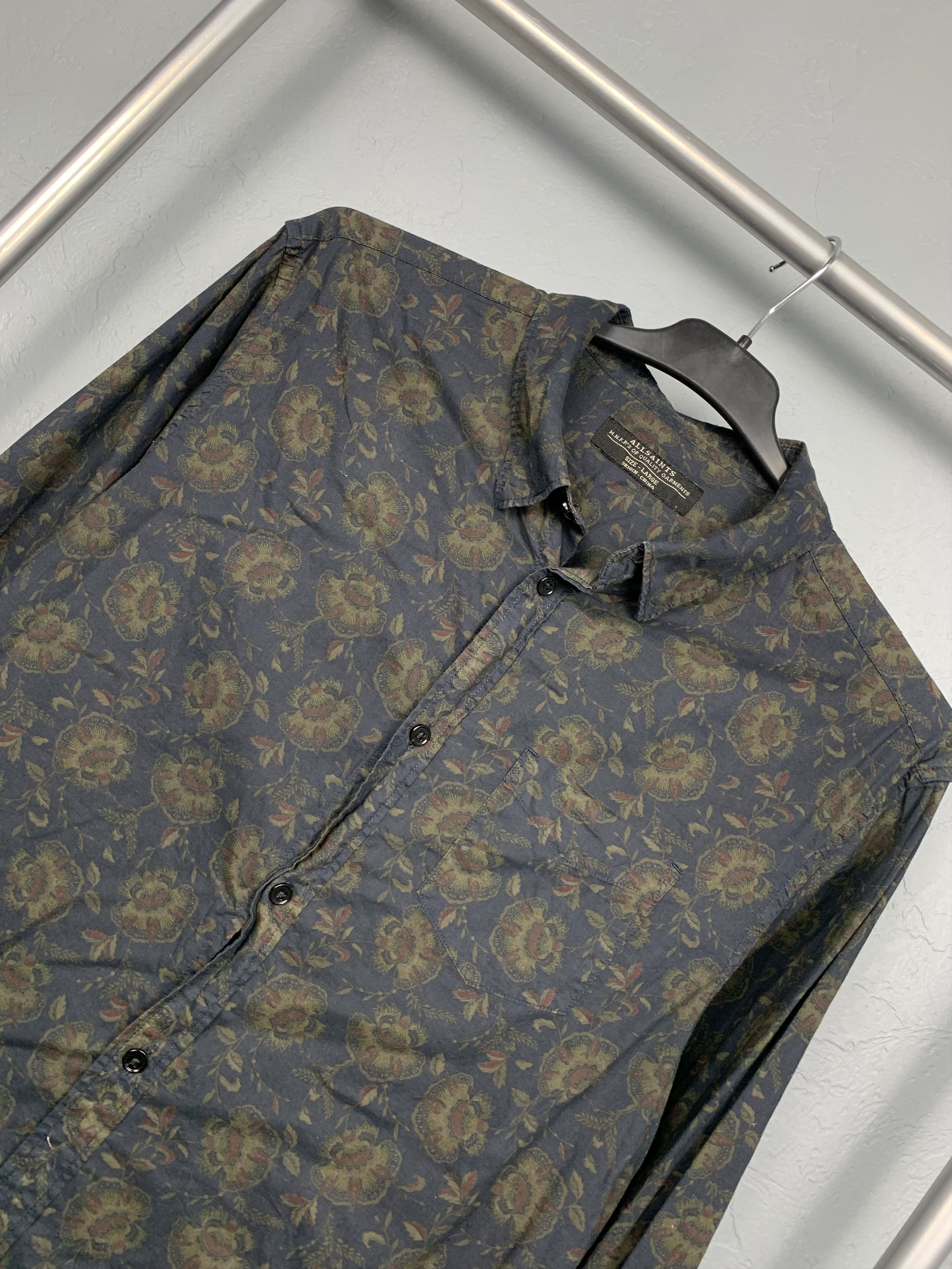 Allsaints Allsaints Ashbury Floral Print Mens Long Sleeve Shirt Size US L / EU 52-54 / 3 - 2 Thumbnail