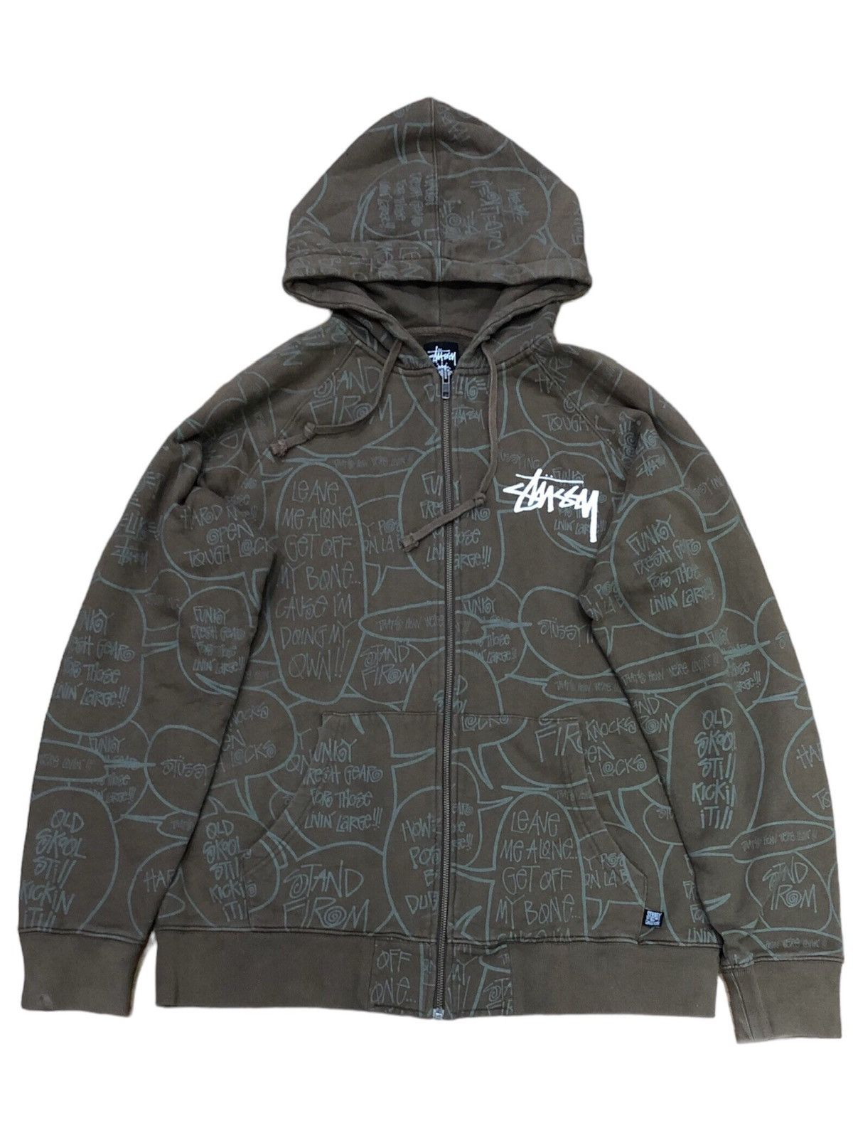 Vintage Stussy Zipped up Hoodie Skull Design Faded Blue - Etsy