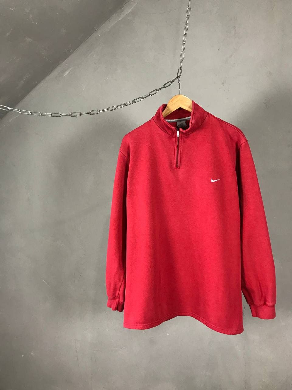 Nike × Vintage Nike swoosh streetwear vintage 1/4 zip sweatshirt Size US L / EU 52-54 / 3 - 1 Thumbnail