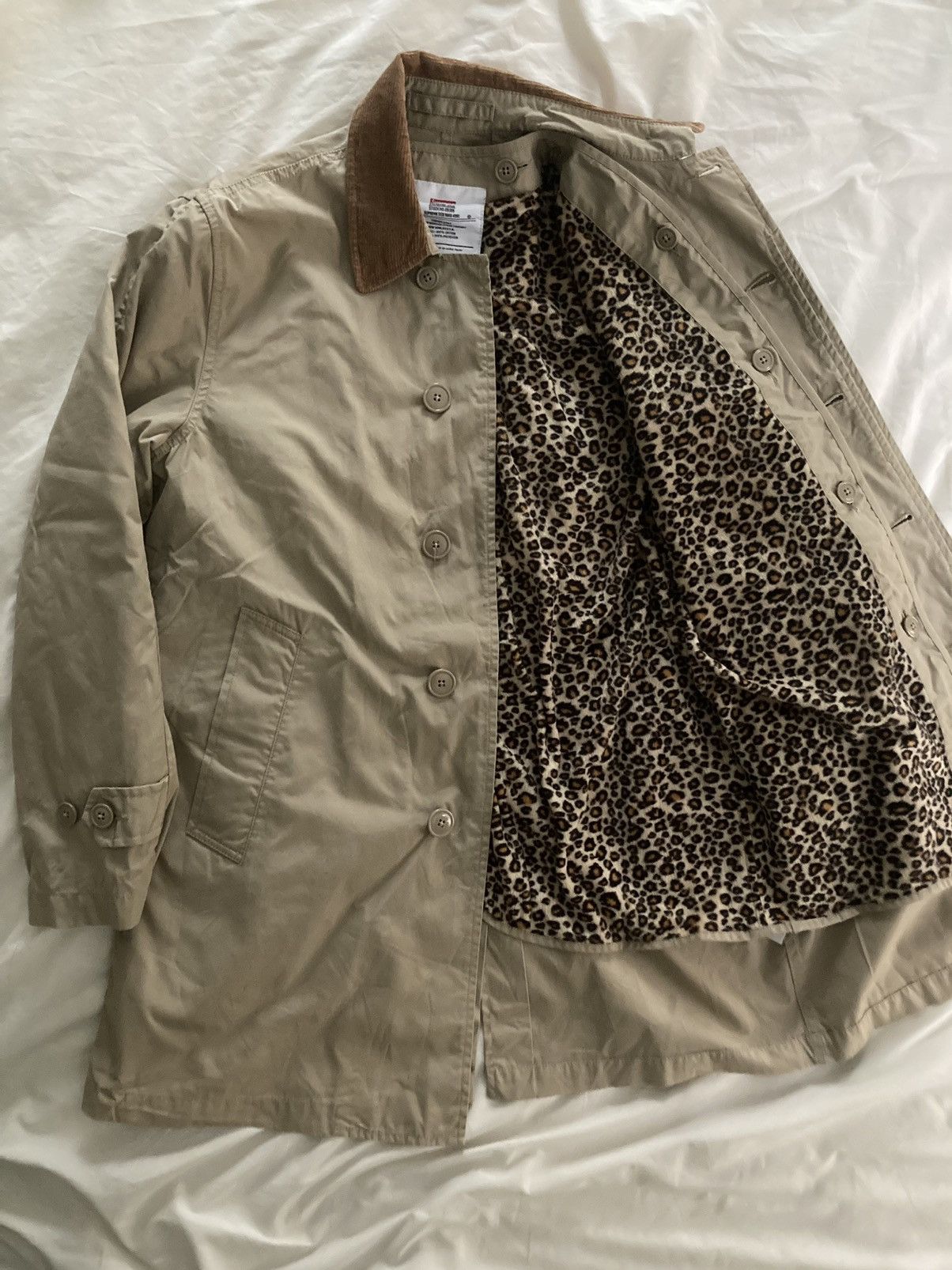 Supreme 2011fw leopard lined trench coat | Grailed