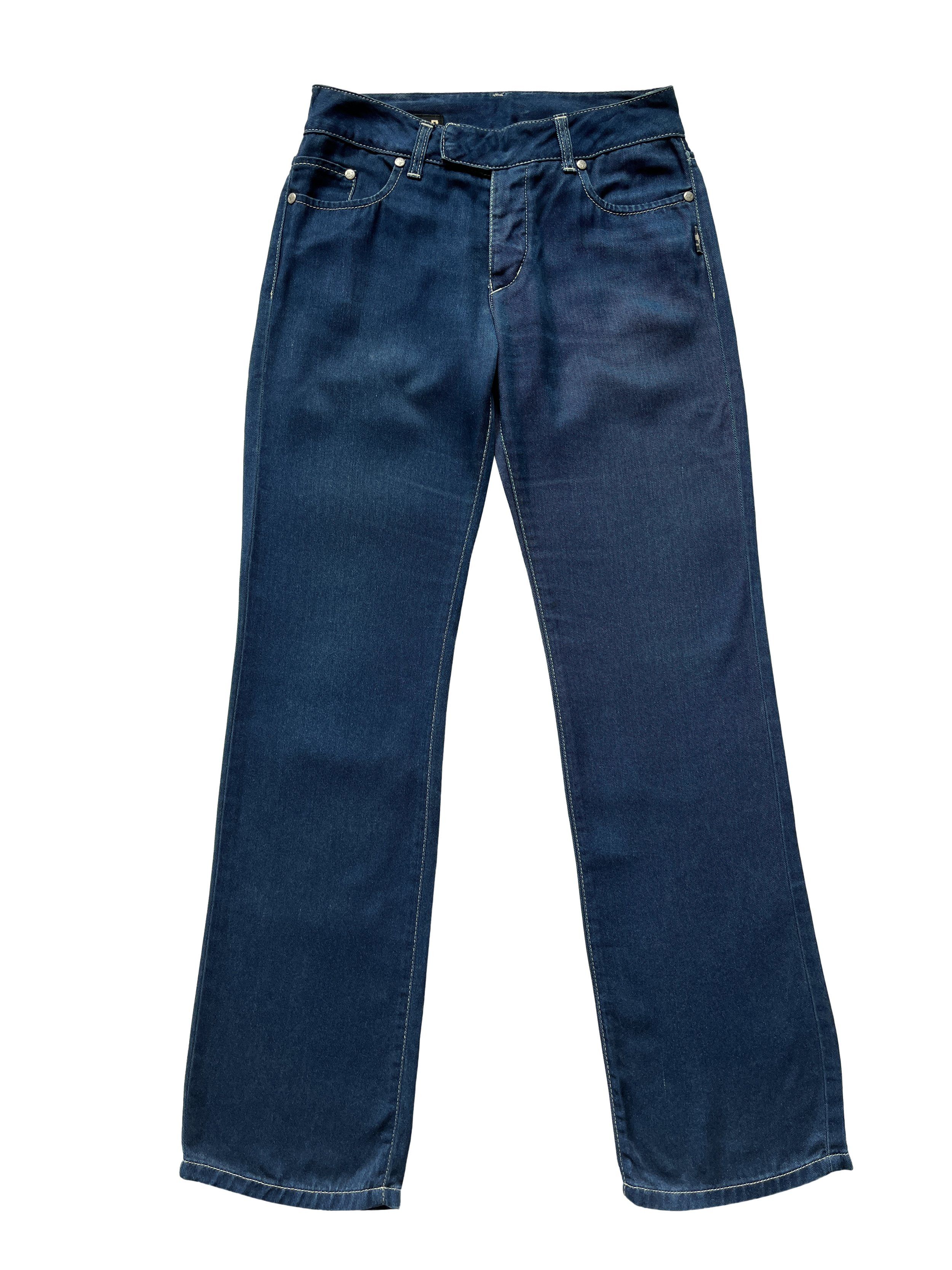 image of 1990's Jean Paul Gaultier Indigo Blue Jeans, Women's (Size 26)
