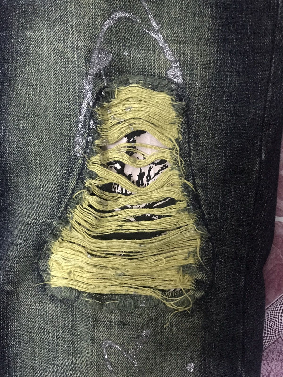 If Six Was Nine Mild Life Japan Splash Art Paint Distressed Patchworks Size US 30 / EU 46 - 14 Thumbnail