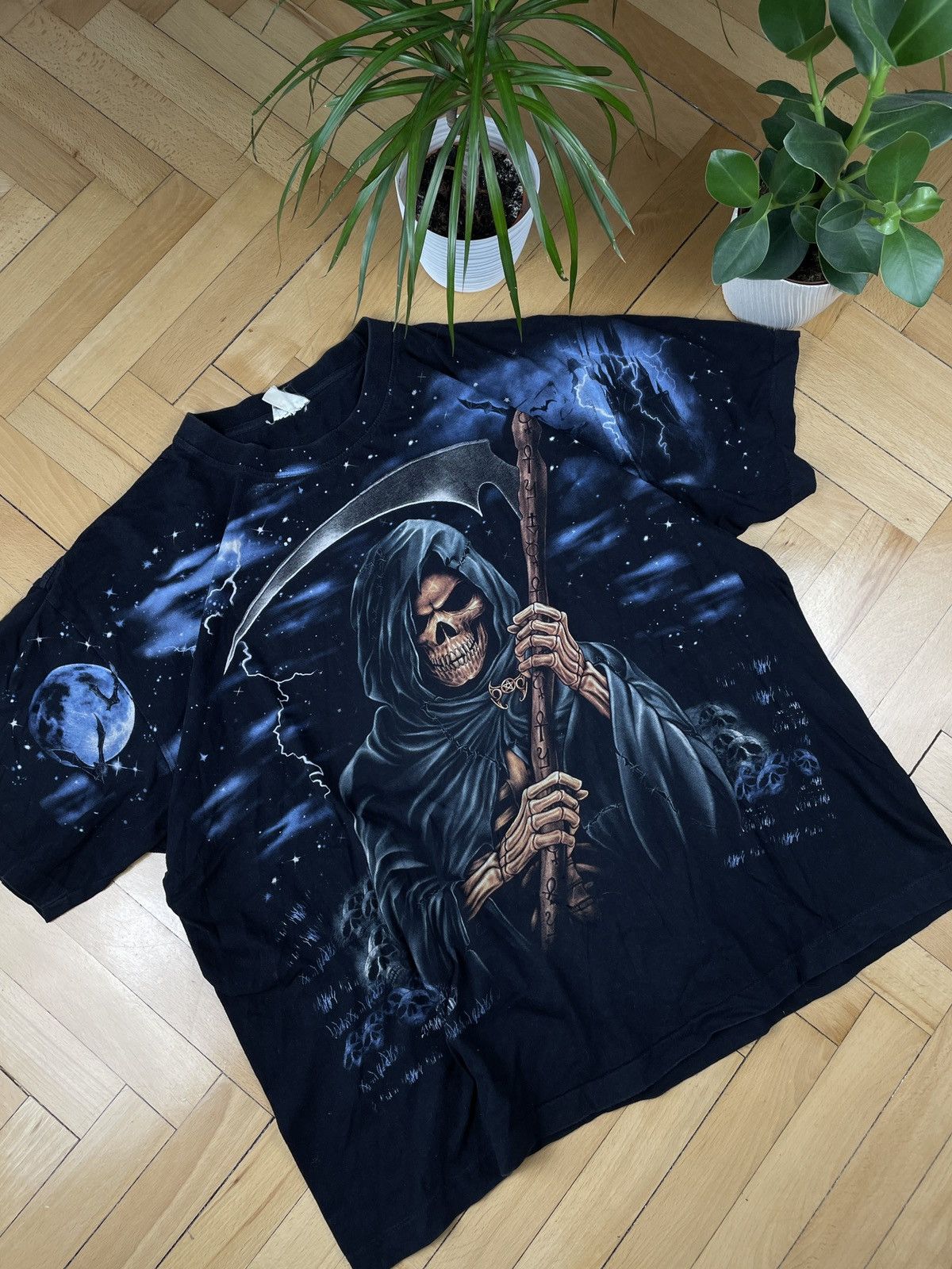 Japanese Brand Vintage tee full print Death Y2K Size US XL / EU 56 / 4 - 1 Thumbnail