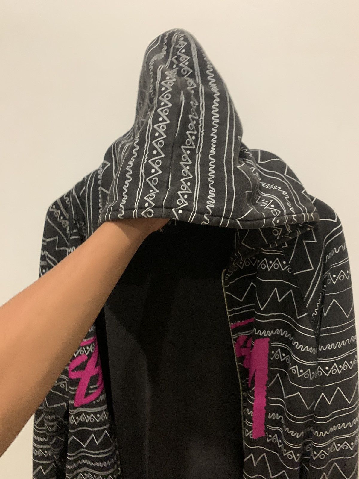 Stussy Vintage THRASHED STUSSY All Over Print Navazo Zip Hoodie Size US M / EU 48-50 / 2 - 8 Thumbnail