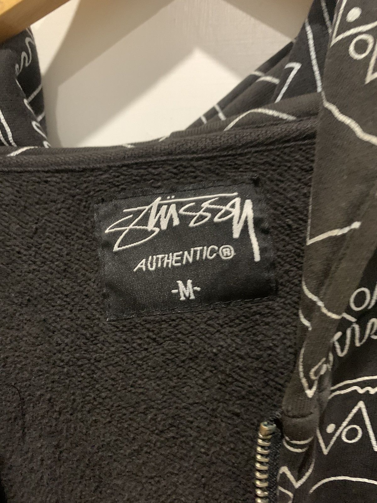 Stussy Vintage THRASHED STUSSY All Over Print Navazo Zip Hoodie Size US M / EU 48-50 / 2 - 9 Thumbnail