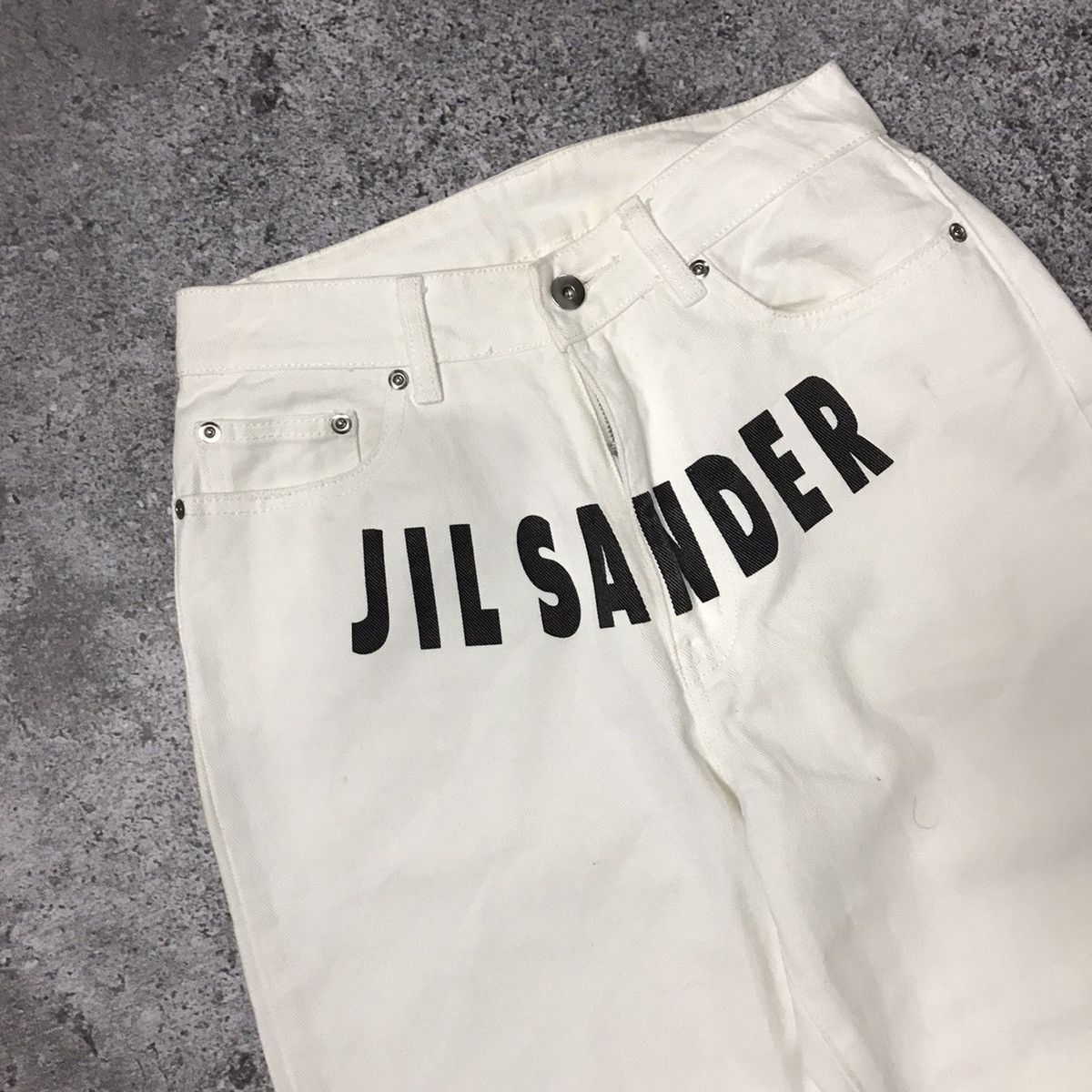 If Six Was Nine × Jil Sander × Le Grande Bleu (L.G.B.) Jil Sander Big Logo Denim Pant Size US 29 - 2 Thumbnail