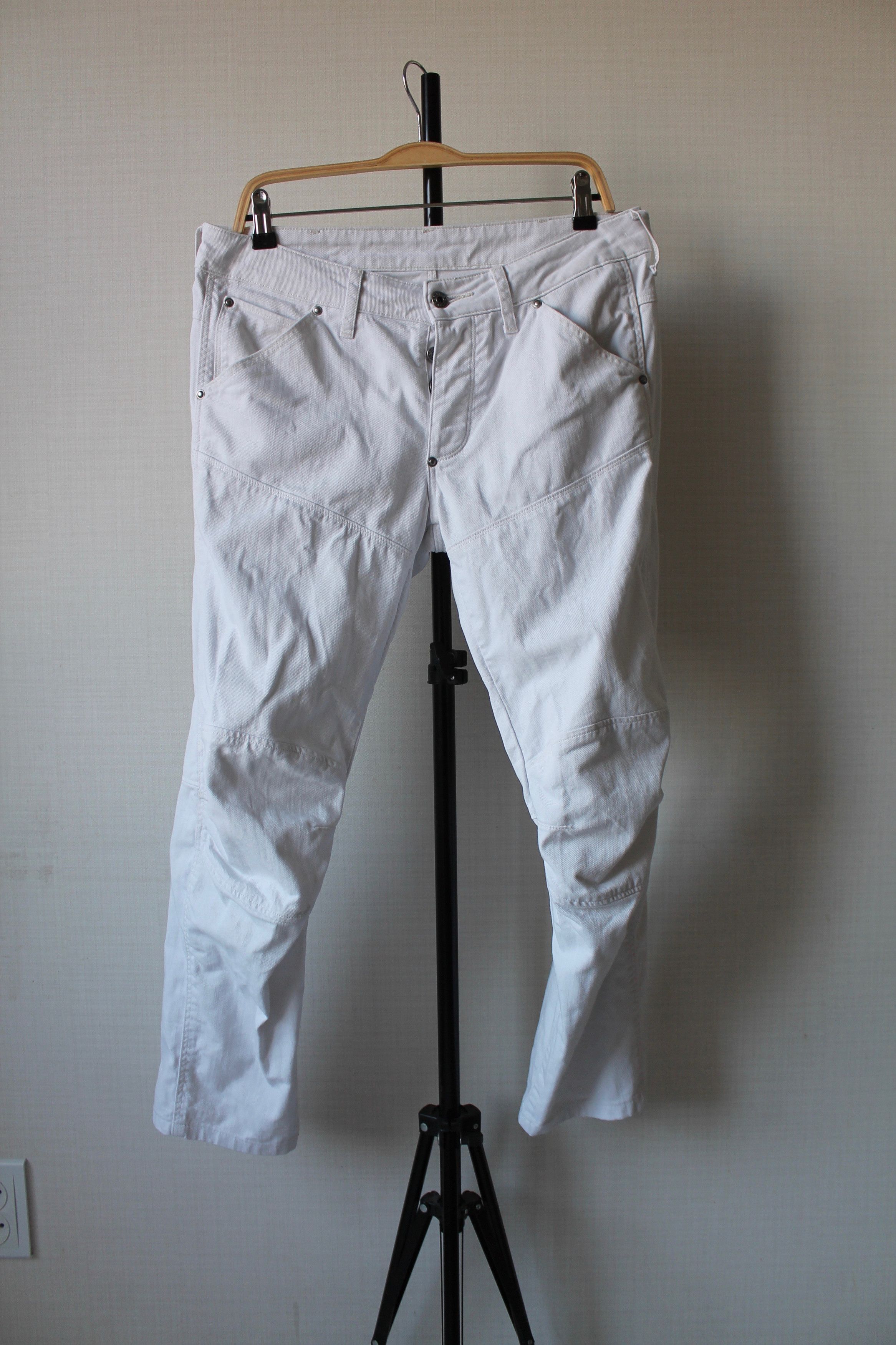 G-Star G- star Raw 3D low Tapered double knee 32 White short Pants Size US 32 / EU 48 - 2 Thumbnail