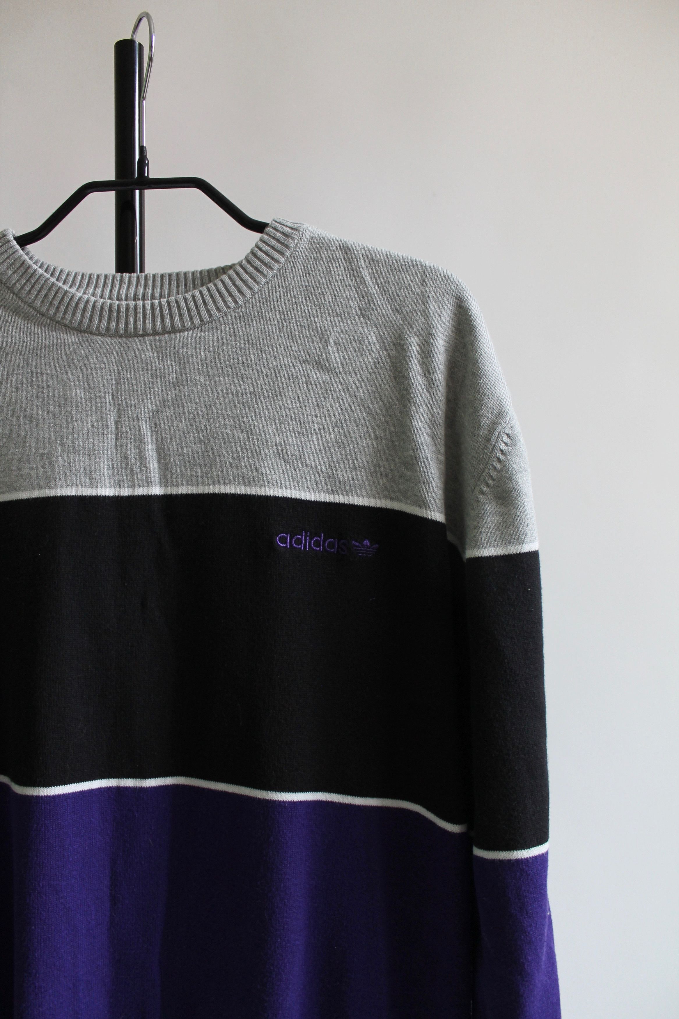 Adidas Vintage ADIDAS cotton jumper sweater striped Size US L / EU 52-54 / 3 - 2 Thumbnail