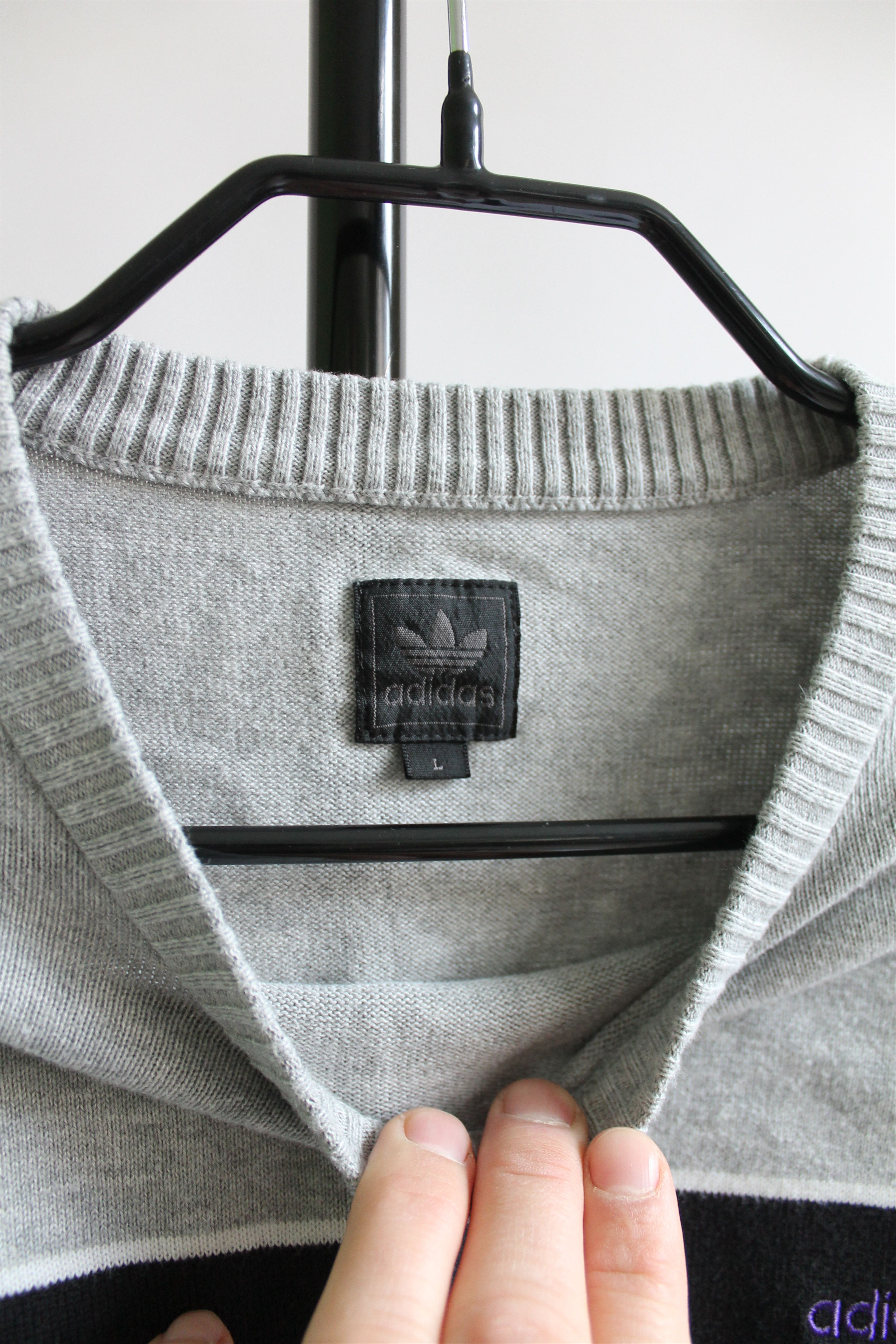 Adidas Vintage ADIDAS cotton jumper sweater striped Size US L / EU 52-54 / 3 - 3 Thumbnail