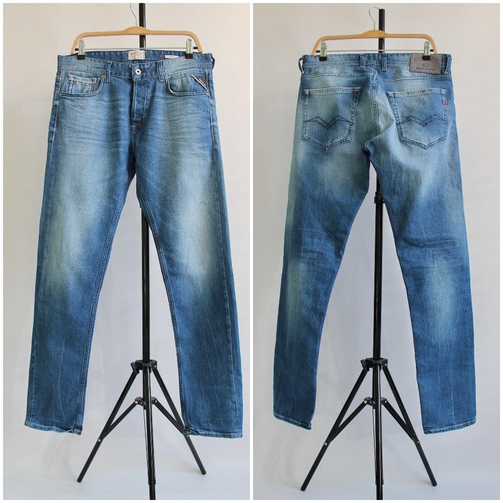 Replay REPLAY Grover Slim Fit Denim pants washed blue 31 x 32 Size US 31 - 1 Thumbnail