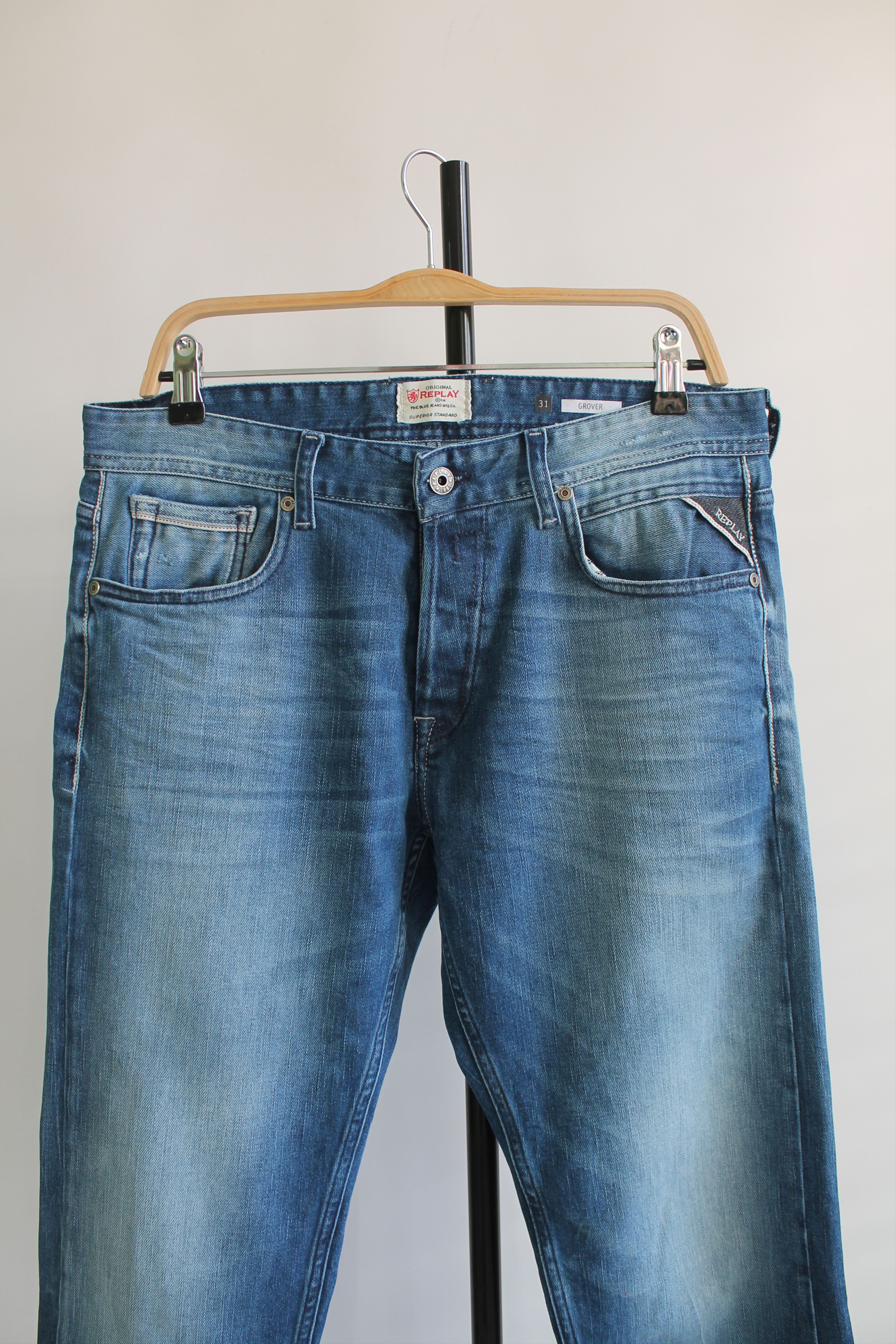 Replay REPLAY Grover Slim Fit Denim pants washed blue 31 x 32 Size US 31 - 3 Thumbnail