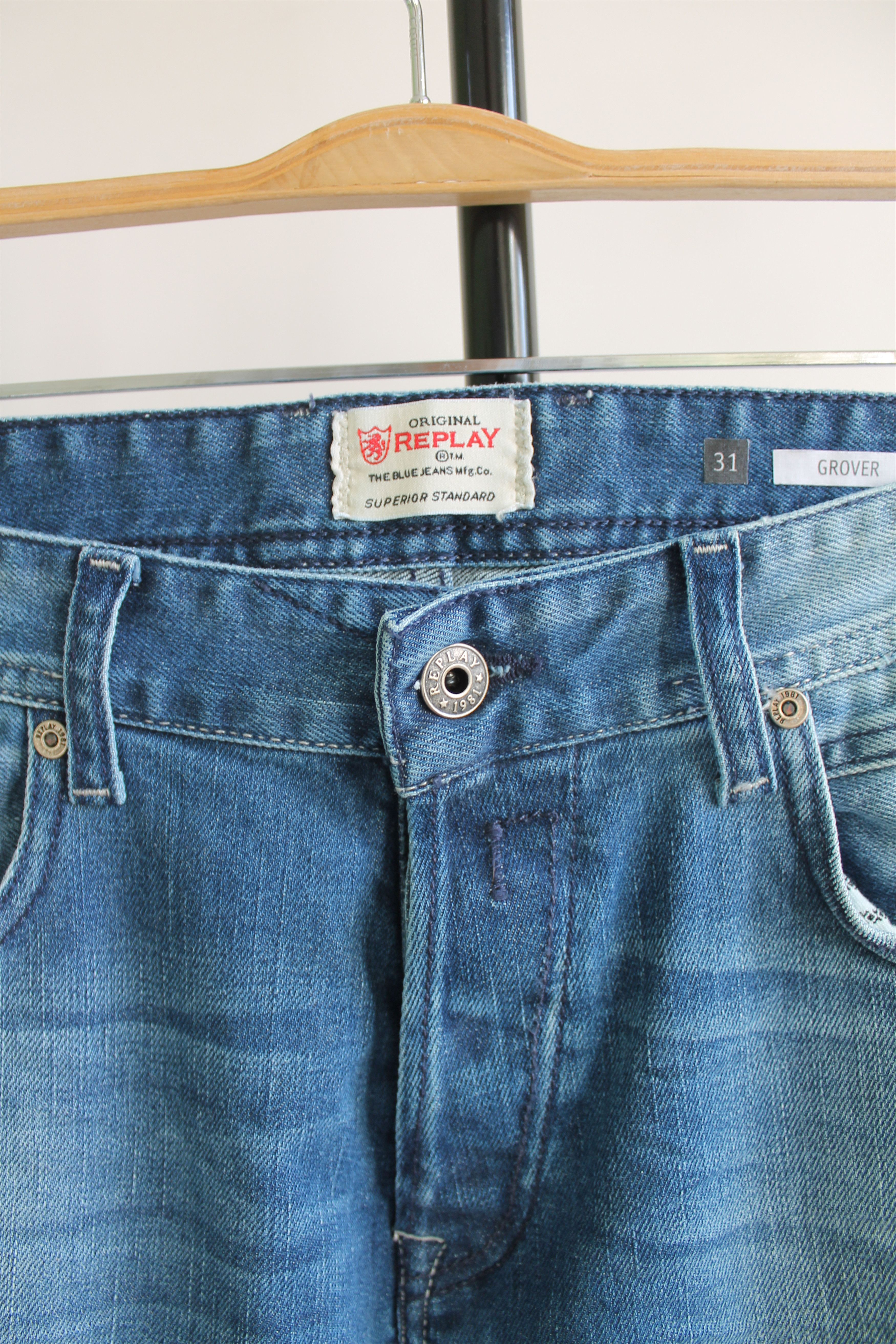 Replay REPLAY Grover Slim Fit Denim pants washed blue 31 x 32 Size US 31 - 5 Thumbnail
