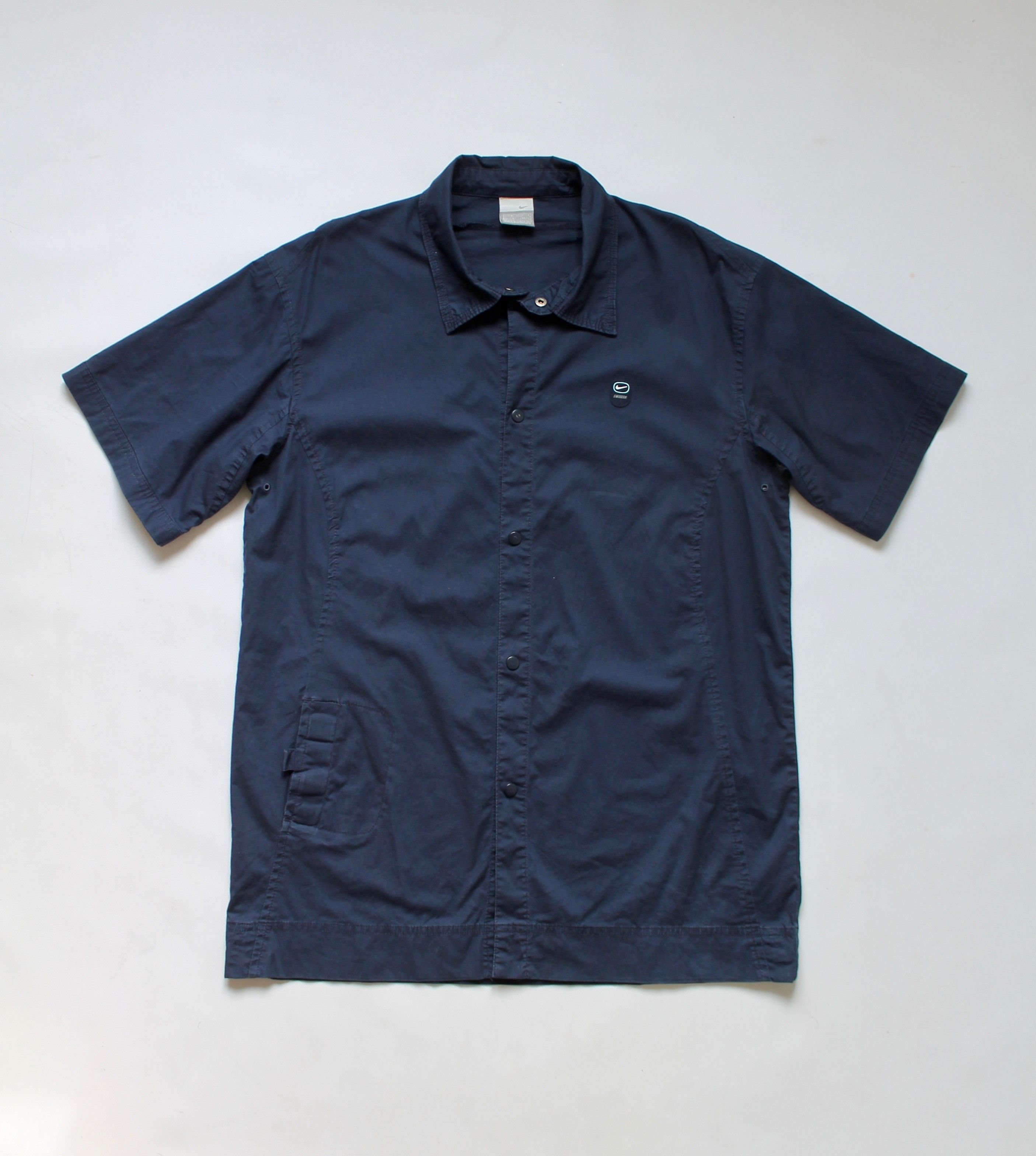 Nike NIKE Vintage Snap Button SWOOSH Shirt TN Navy Blue Size US M / EU 48-50 / 2 - 9 Thumbnail