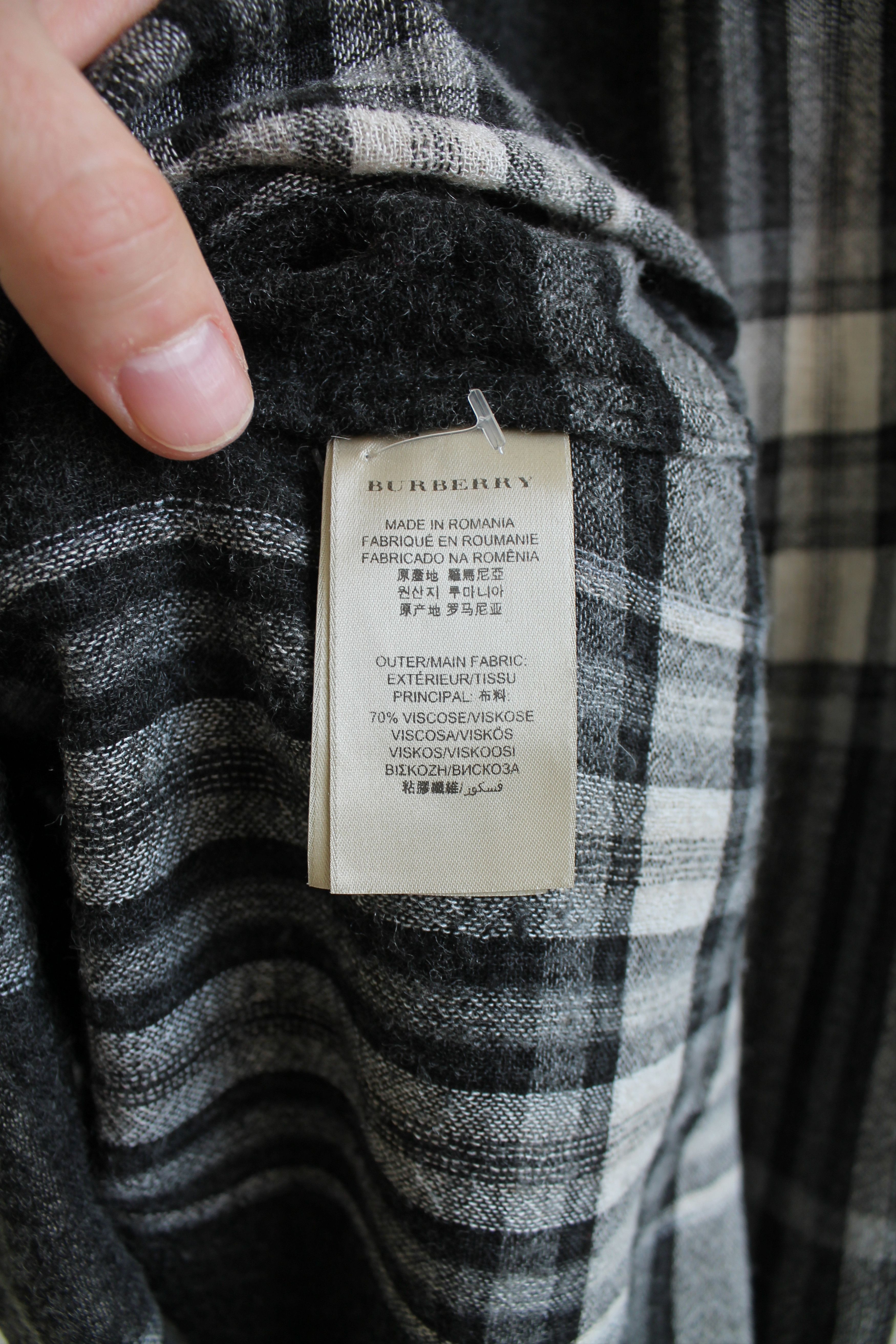 Burberry Burberry Brit Viscose Wool Long Shirt Tunic Plaid Checkered Size S / US 4 / IT 40 - 11 Thumbnail