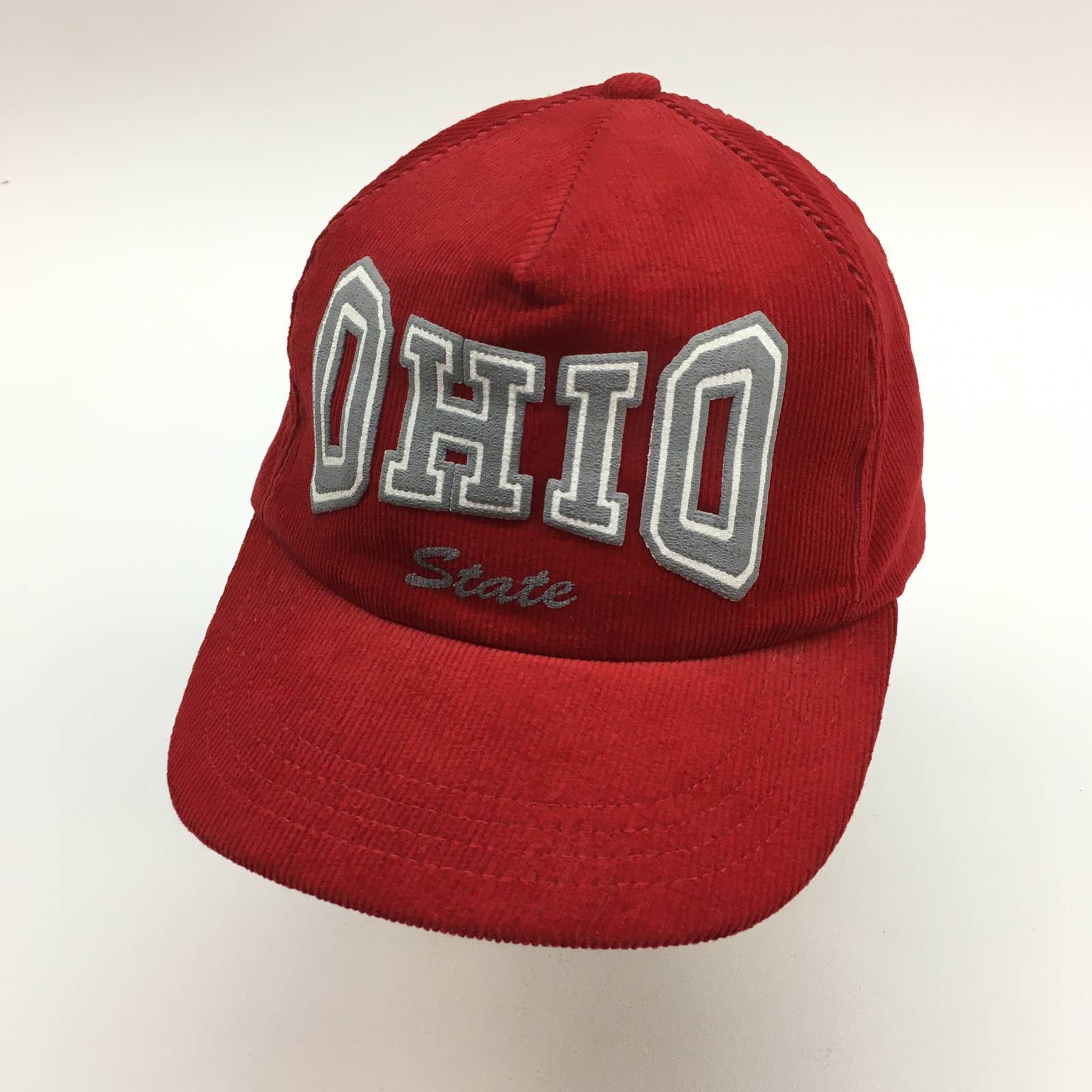 Vintage 90s OSU Ohio State University Red Corduroy Hat Snapback Cap ...