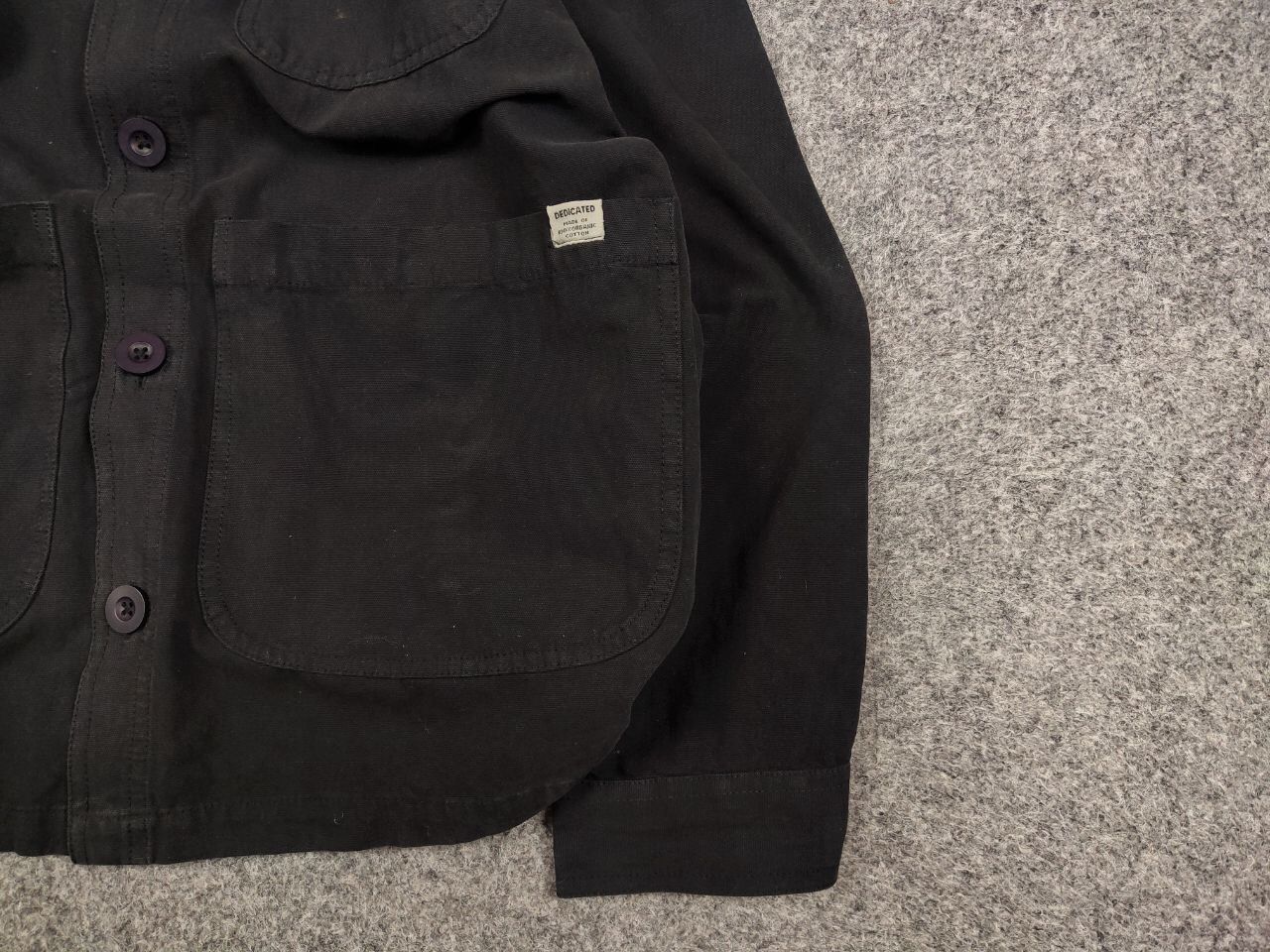 Japanese Brand Dedicated Organic Cotton Black Overshirt Pocket Jacket Size US M / EU 48-50 / 2 - 10 Thumbnail
