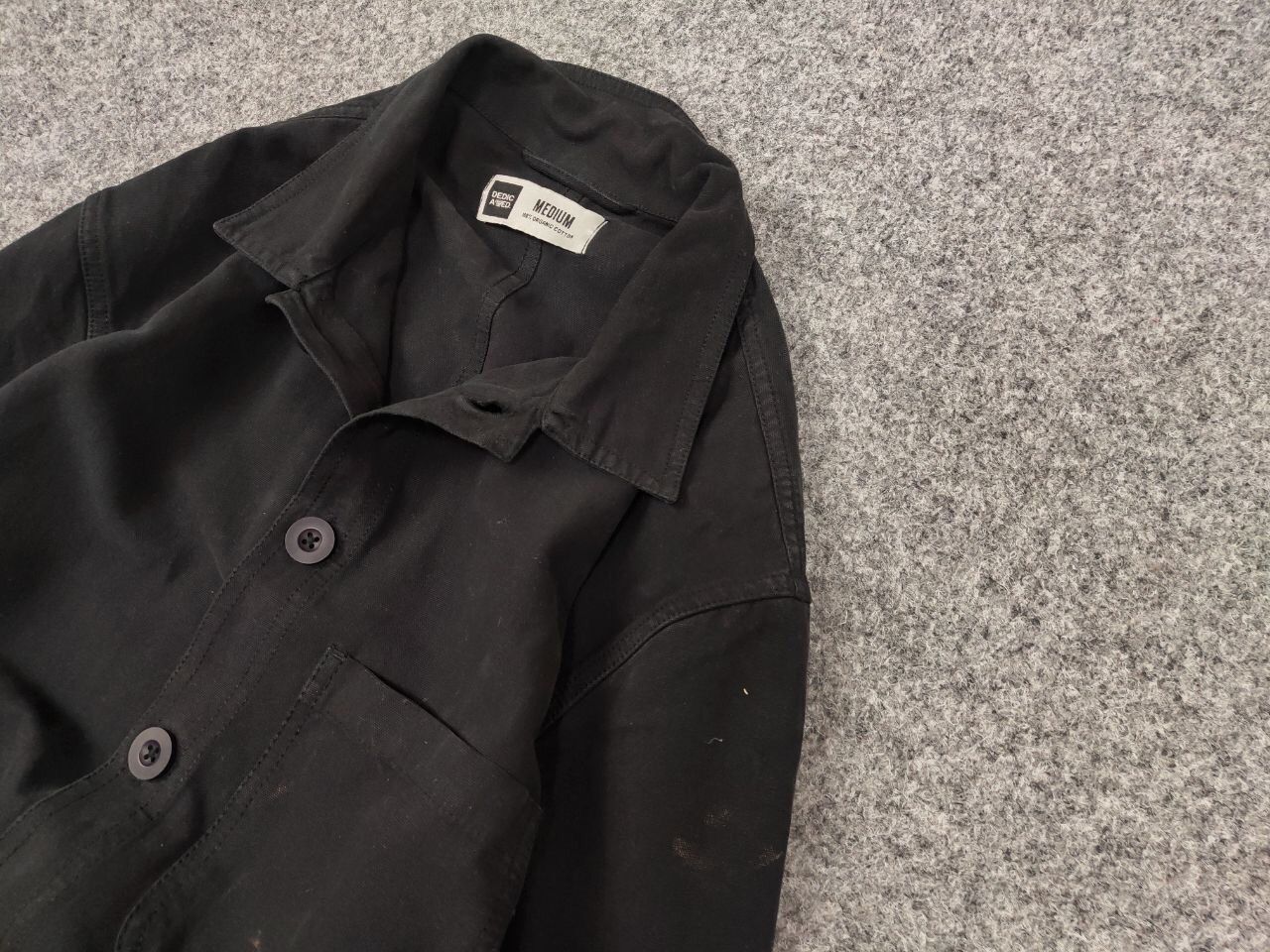 Japanese Brand Dedicated Organic Cotton Black Overshirt Pocket Jacket Size US M / EU 48-50 / 2 - 4 Thumbnail