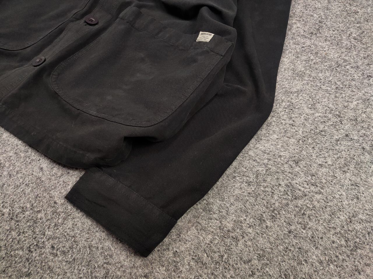 Japanese Brand Dedicated Organic Cotton Black Overshirt Pocket Jacket Size US M / EU 48-50 / 2 - 5 Thumbnail