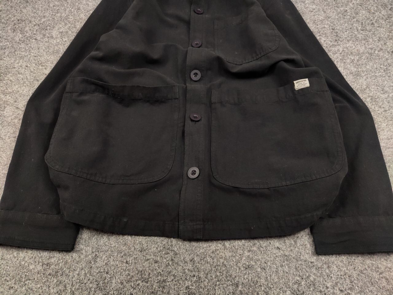 Japanese Brand Dedicated Organic Cotton Black Overshirt Pocket Jacket Size US M / EU 48-50 / 2 - 9 Thumbnail