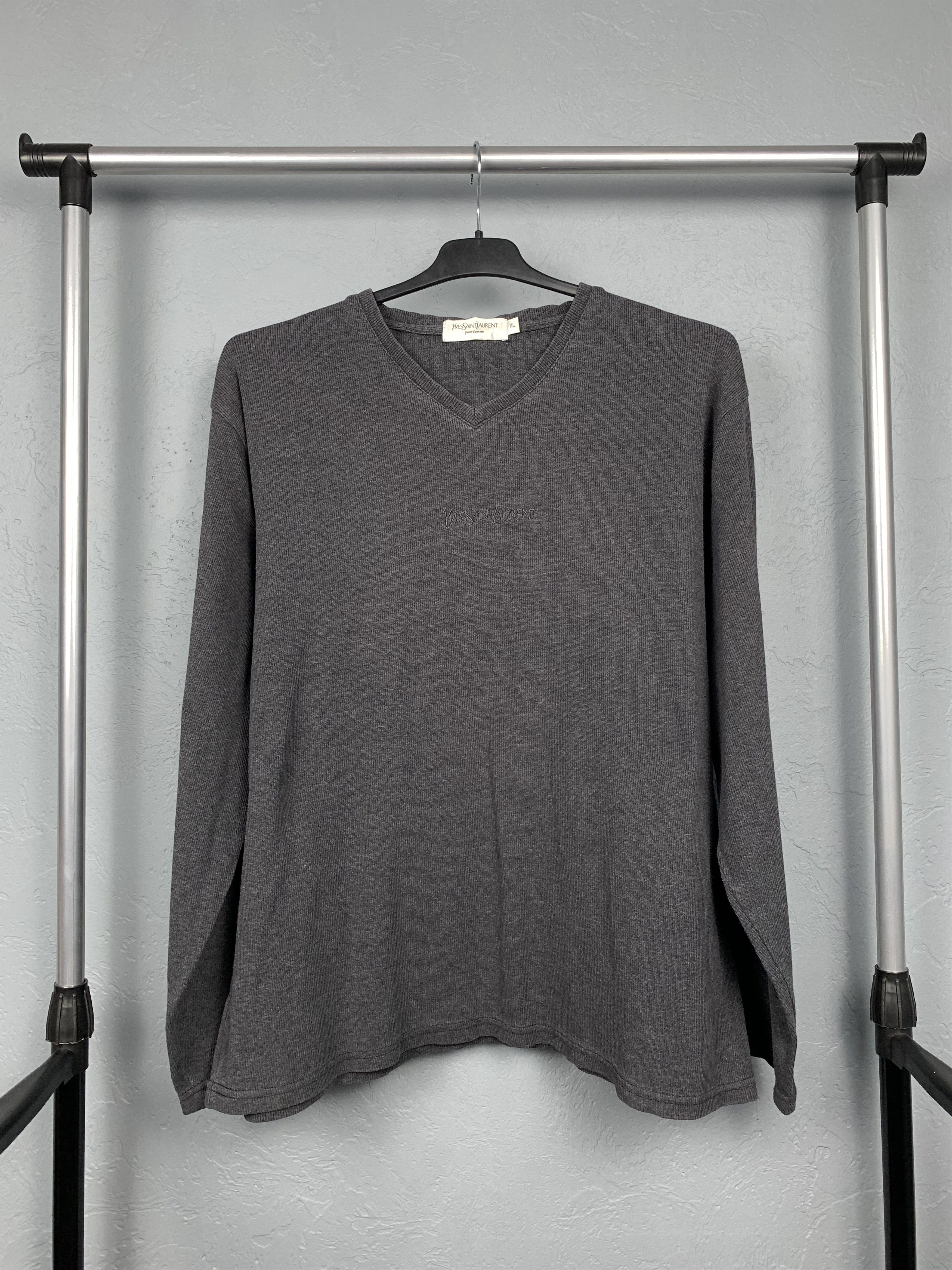 Yves Saint Laurent Yves Saint Laurent YSL Vintage Mens V-neck Sweater Size US XL / EU 56 / 4 - 1 Thumbnail