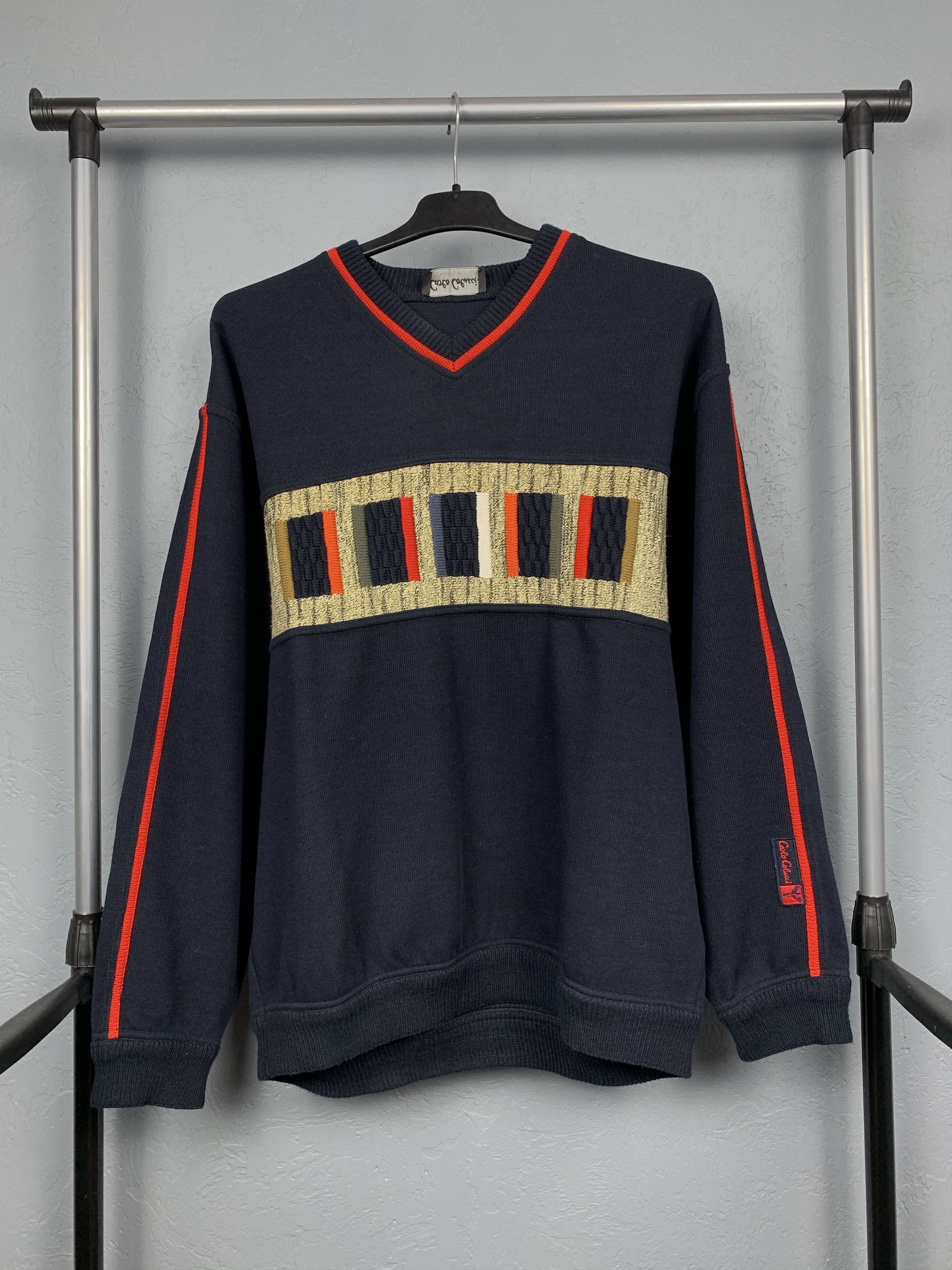 Carlo Colucci × Vintage Carlo Colucci Sport Vintage Mens Knit Sweater Coogi style Size US S / EU 44-46 / 1 - 1 Thumbnail