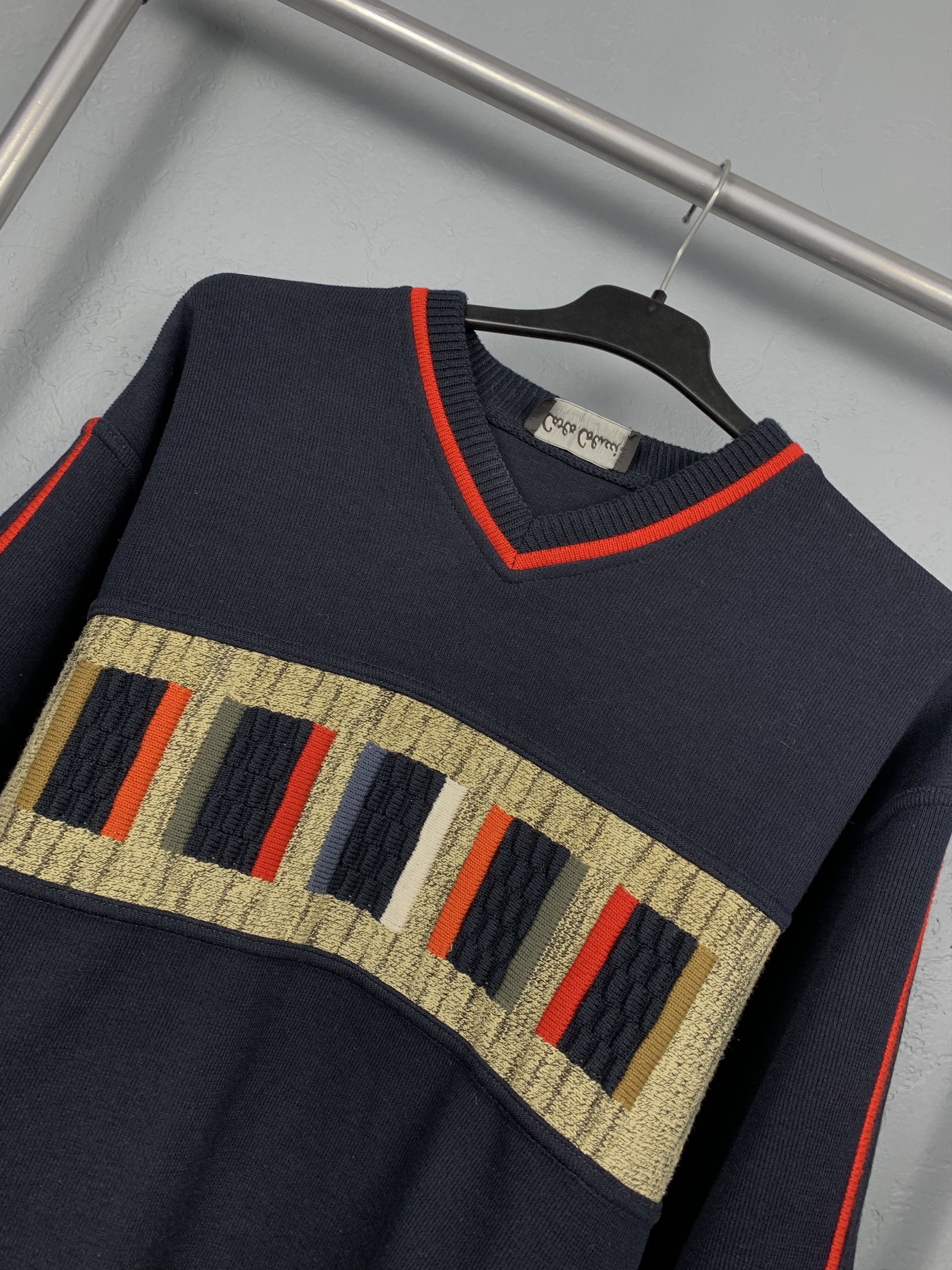 Carlo Colucci × Vintage Carlo Colucci Sport Vintage Mens Knit Sweater Coogi style Size US S / EU 44-46 / 1 - 2 Thumbnail