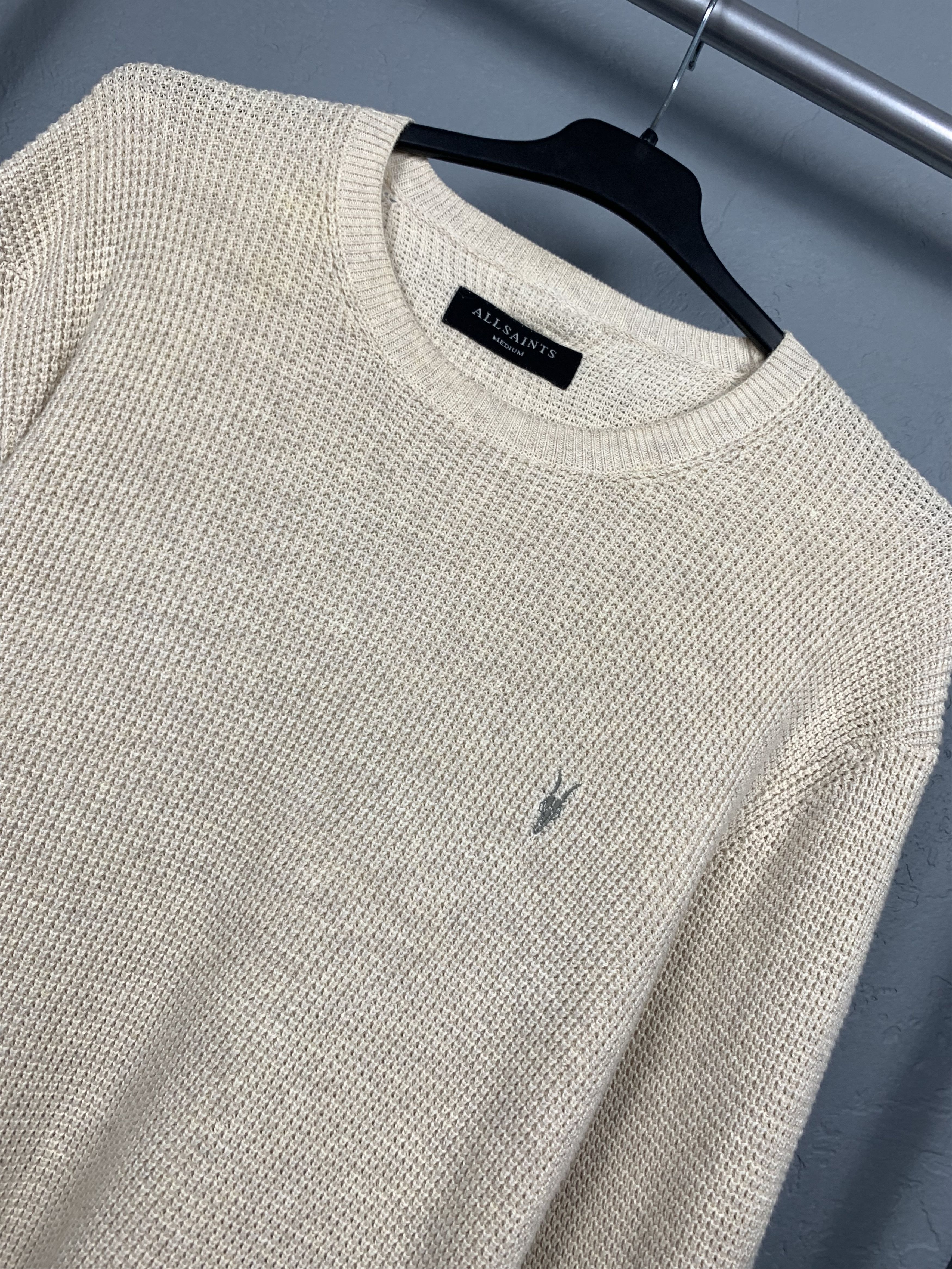Allsaints Allsaints Mens Trias Crew Neck Cotton Knit Sweater Size US M / EU 48-50 / 2 - 2 Thumbnail